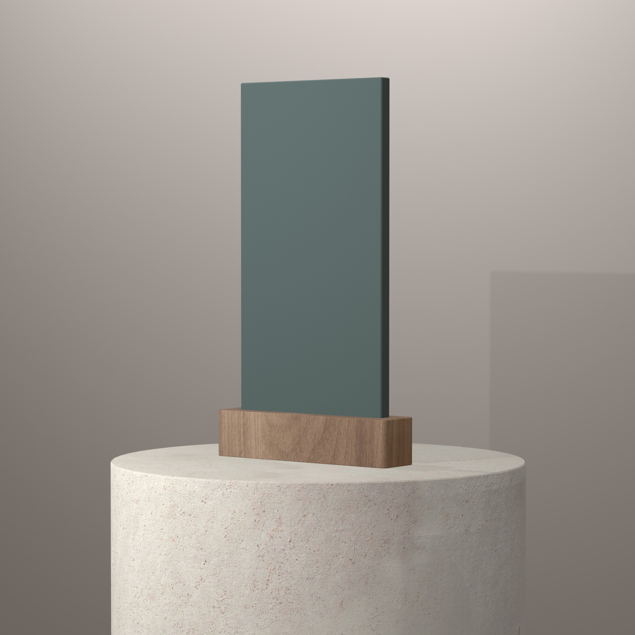 Rendu 3D du coloris Verdant sur piédestal