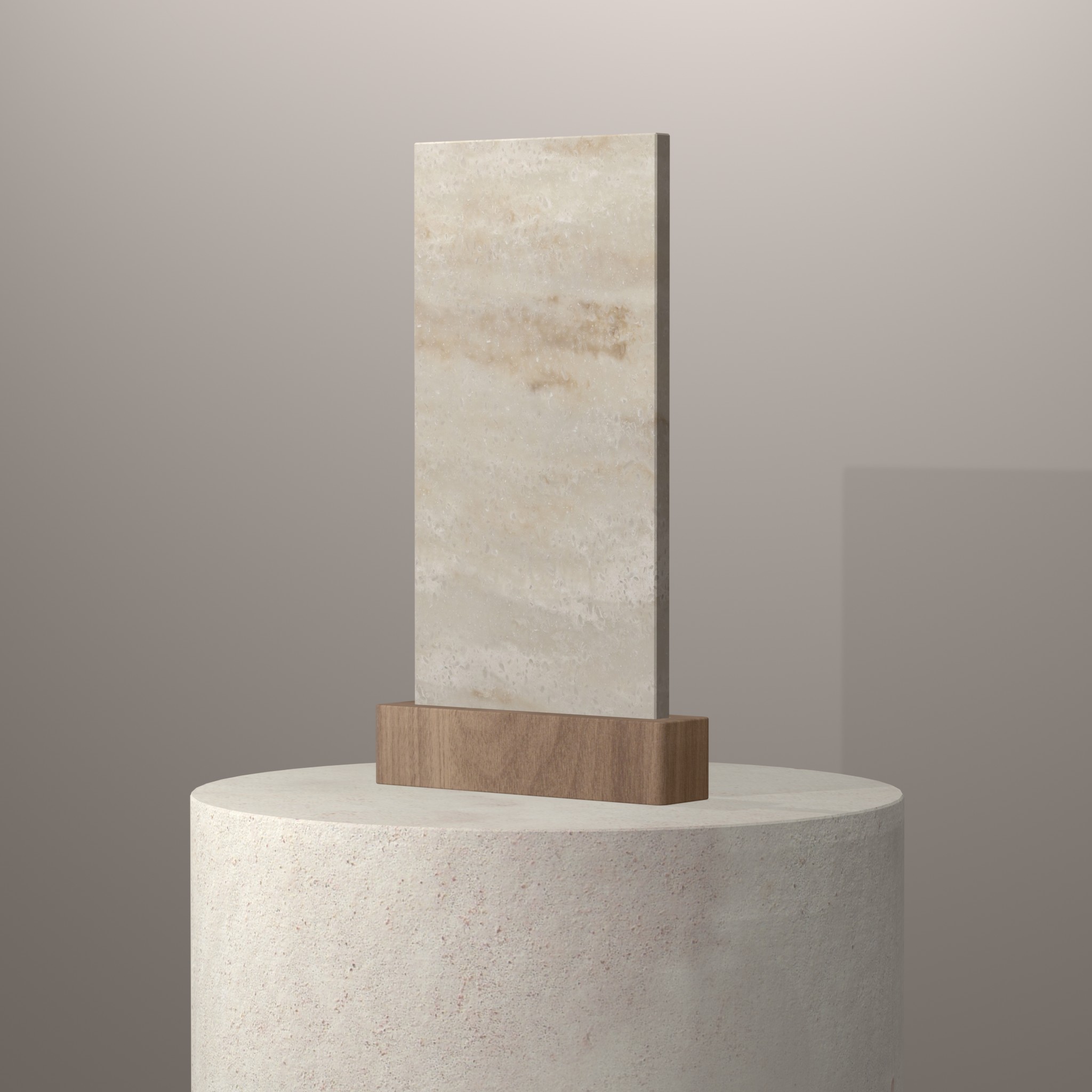 Rendu 3D du coloris Witch Hazel en Resine Corian sur piédestal