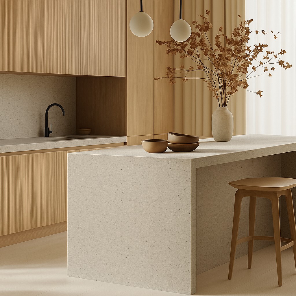 Réalisation n°2 du plan de travail Artista Beige en Resine Corian