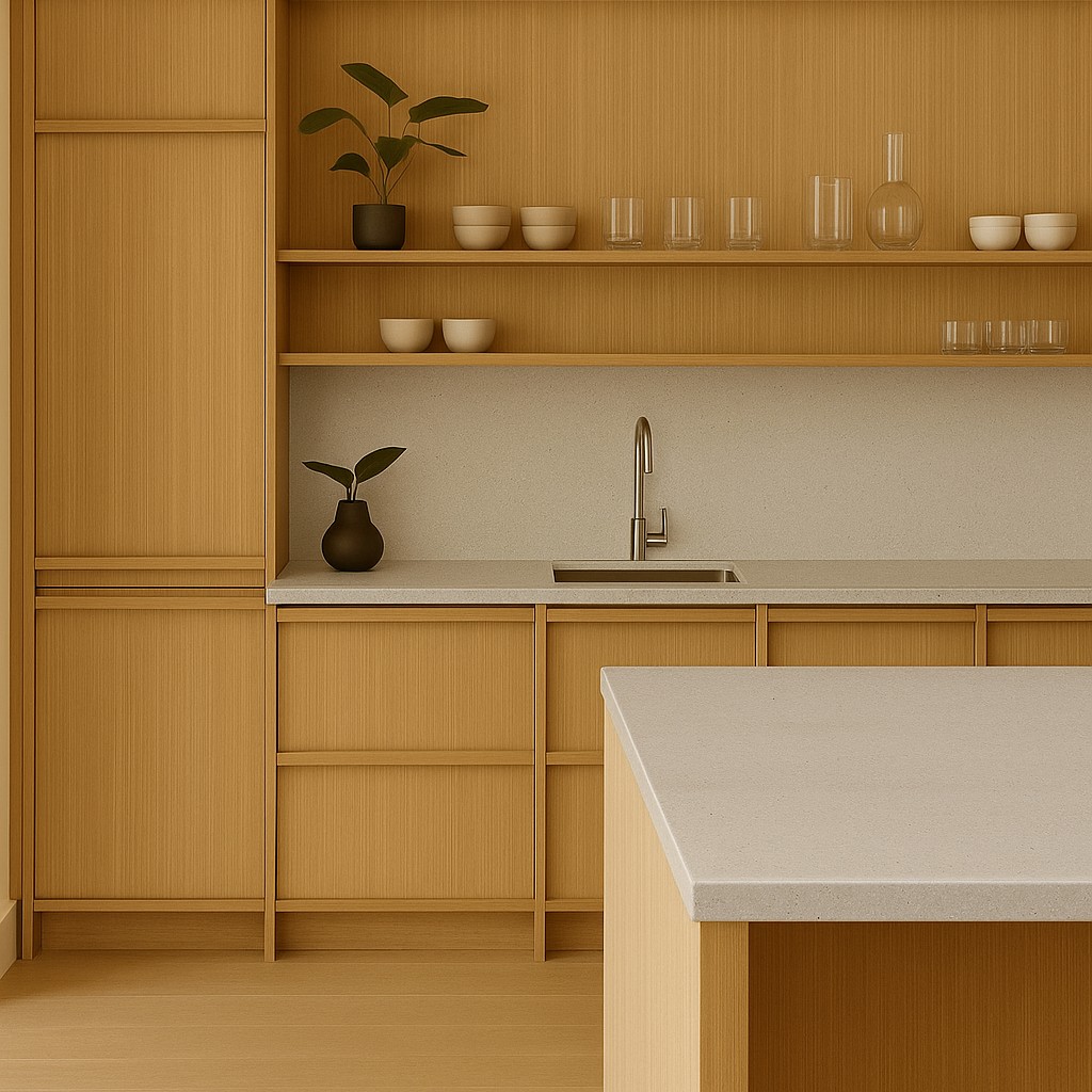 Réalisation n°1 du plan de travail Artista Dust en Resine Corian