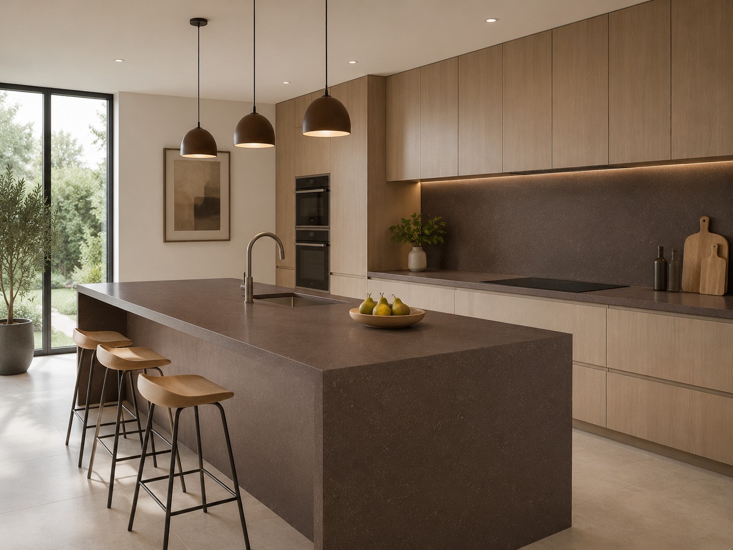 Réalisation n°1 du plan de travail Artista Mocha en Resine Corian