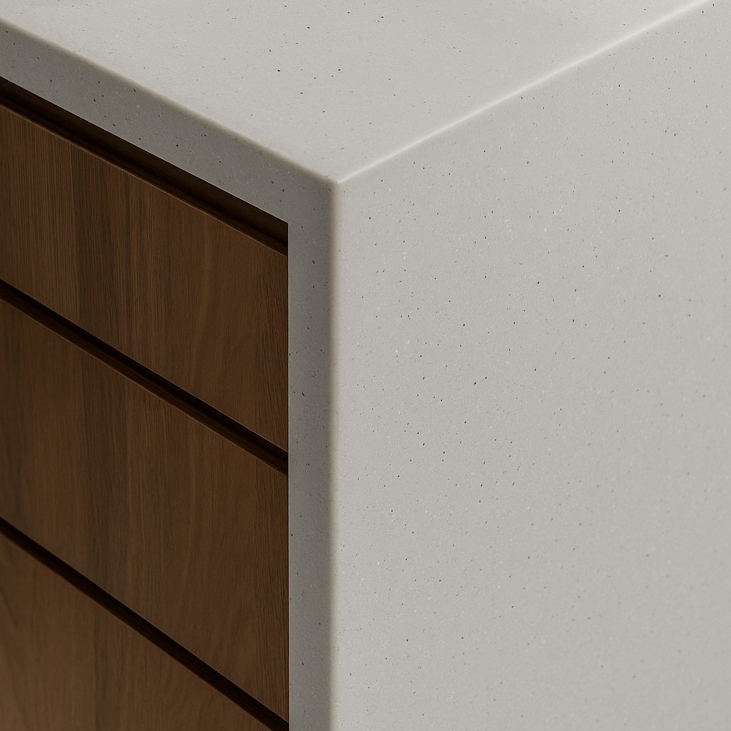 Réalisation n°1 du plan de travail Artista Sage en Resine Corian