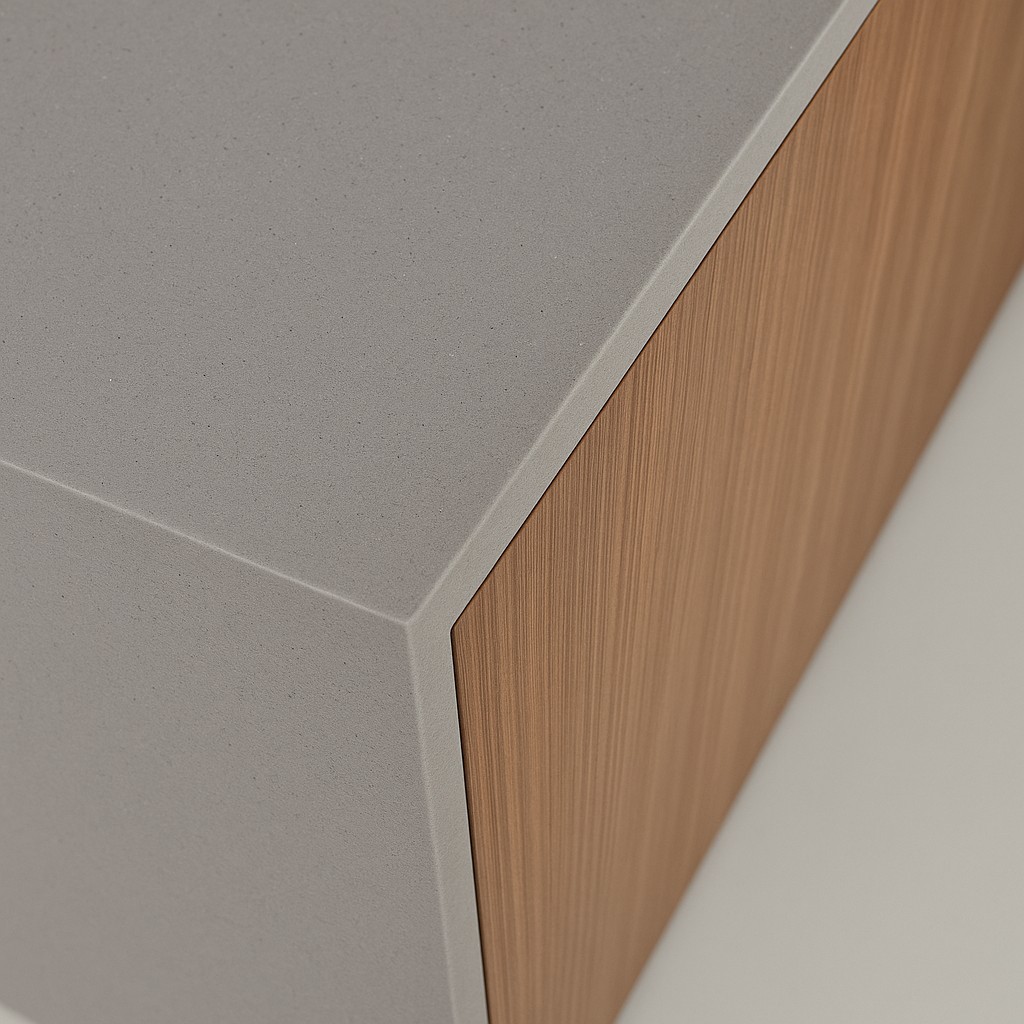 Réalisation n°2 du plan de travail Ash Concrete en Resine Corian