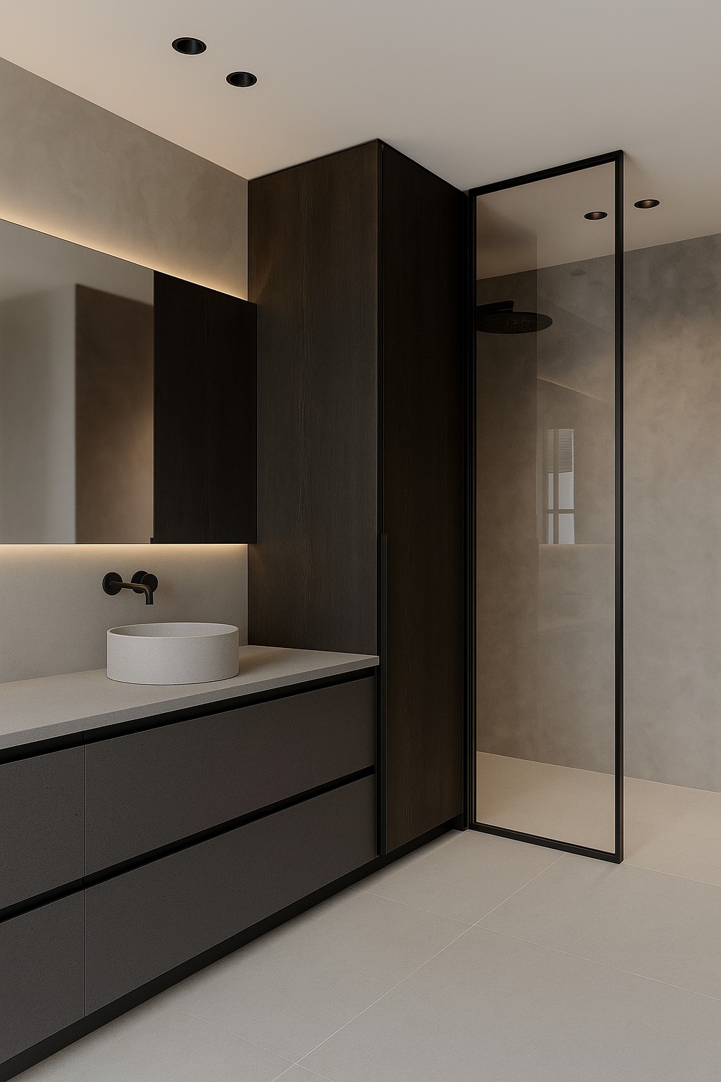Réalisation n°6 du plan de travail Ash Concrete en Resine Corian