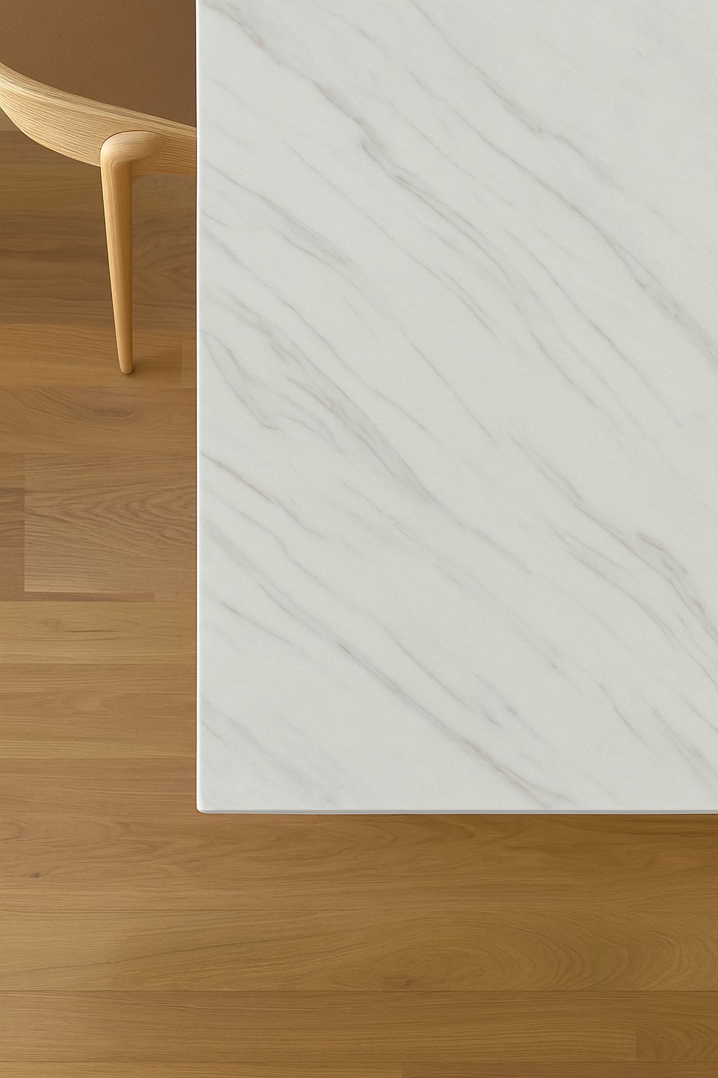 Réalisation n°3 du plan de travail Calacatta Greige en Resine Corian