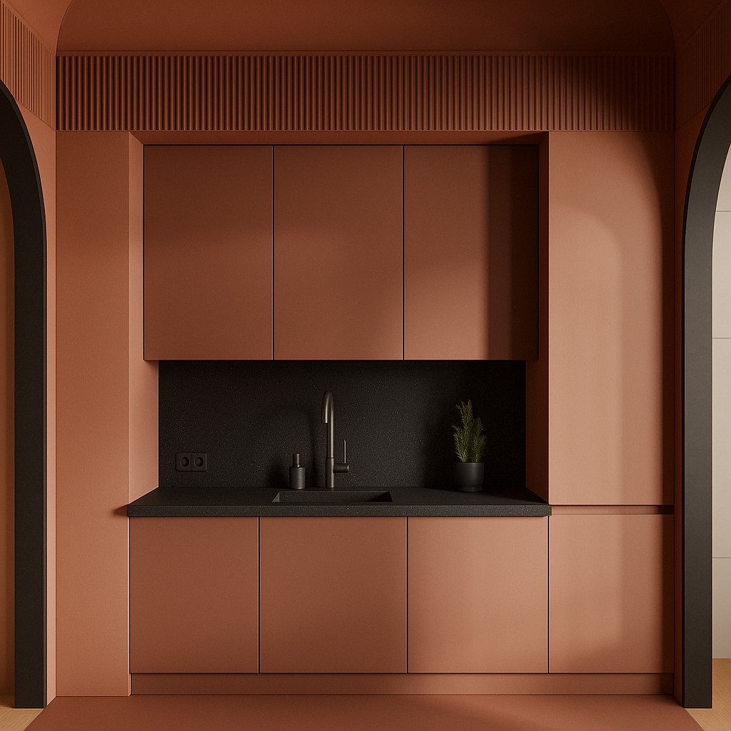Réalisation n°1 du plan de travail Deep Anthracite en Resine Corian