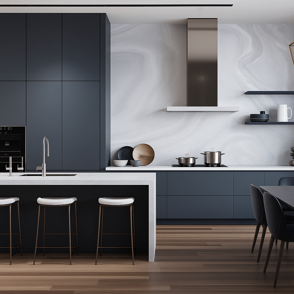 Réalisation n°1 du plan de travail Gray Onyx en Resine Corian