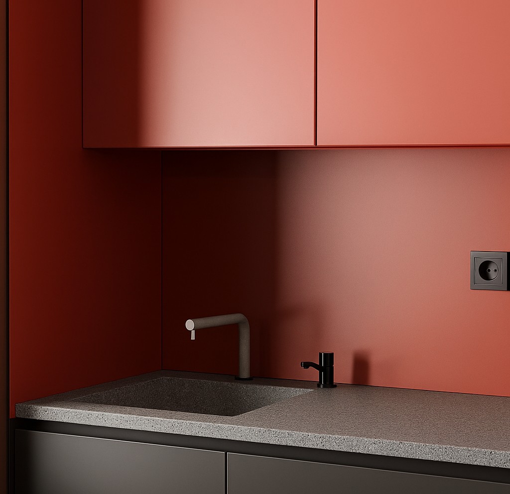 Réalisation n°2 du plan de travail Platinum en Resine Corian