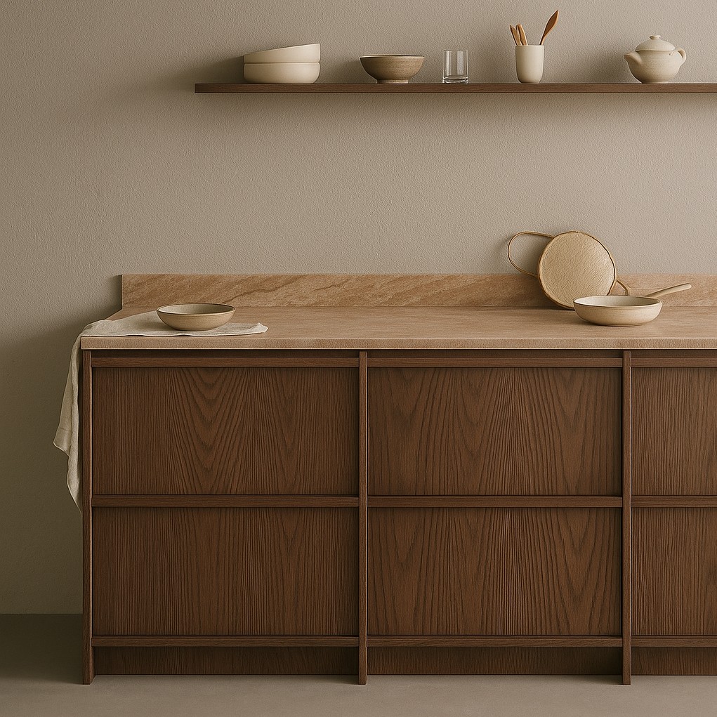 Réalisation n°2 du plan de travail Sandalwood en Resine Corian