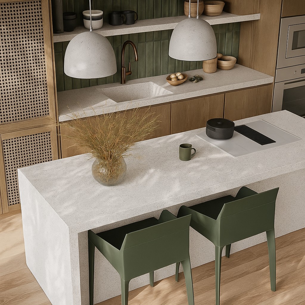 Réalisation n°1 du plan de travail Silver Birch en Resine Corian