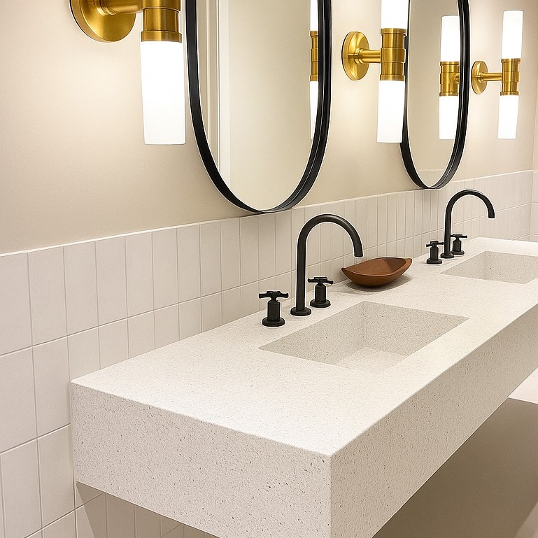 Réalisation n°2 du plan de travail Silver Birch en Resine Corian