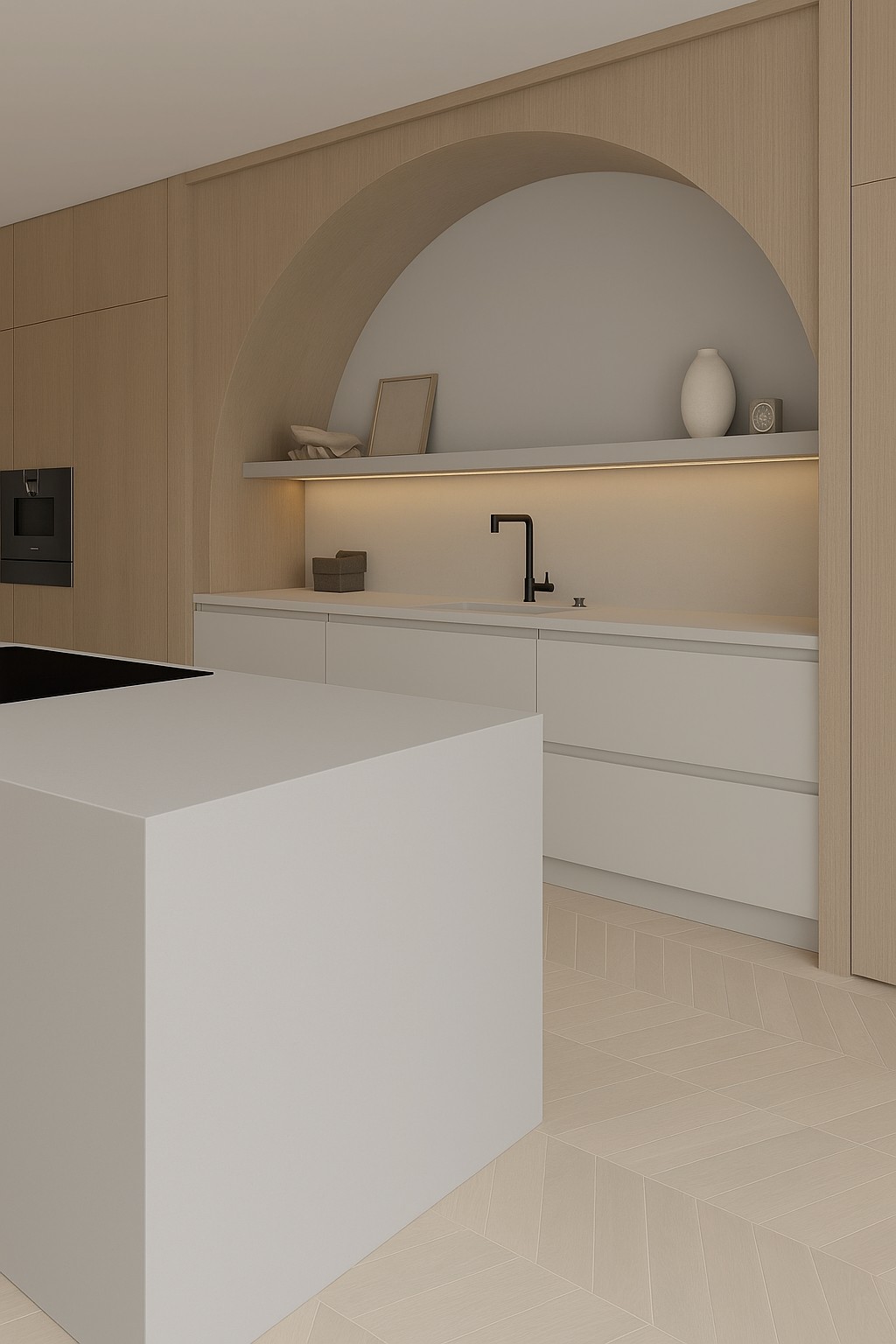Réalisation n°2 du plan de travail Silver Gray en Resine Corian