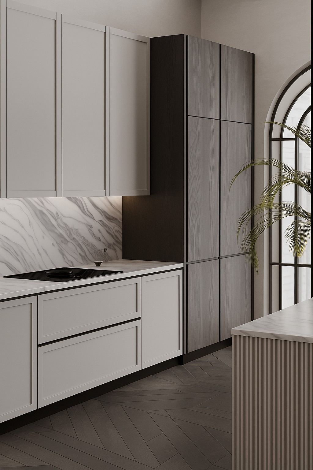 Réalisation n°1 du plan de travail Stonecrest Smoke en Resine Corian