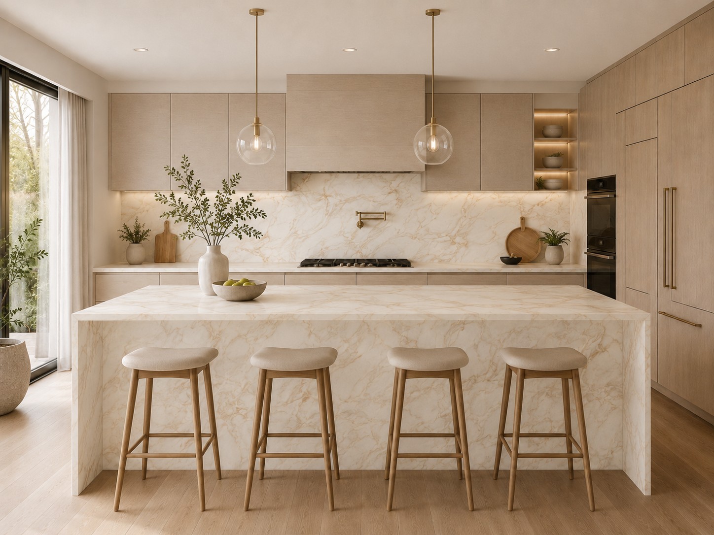 Réalisation n°1 du plan de travail Vasto Greige en Resine Corian