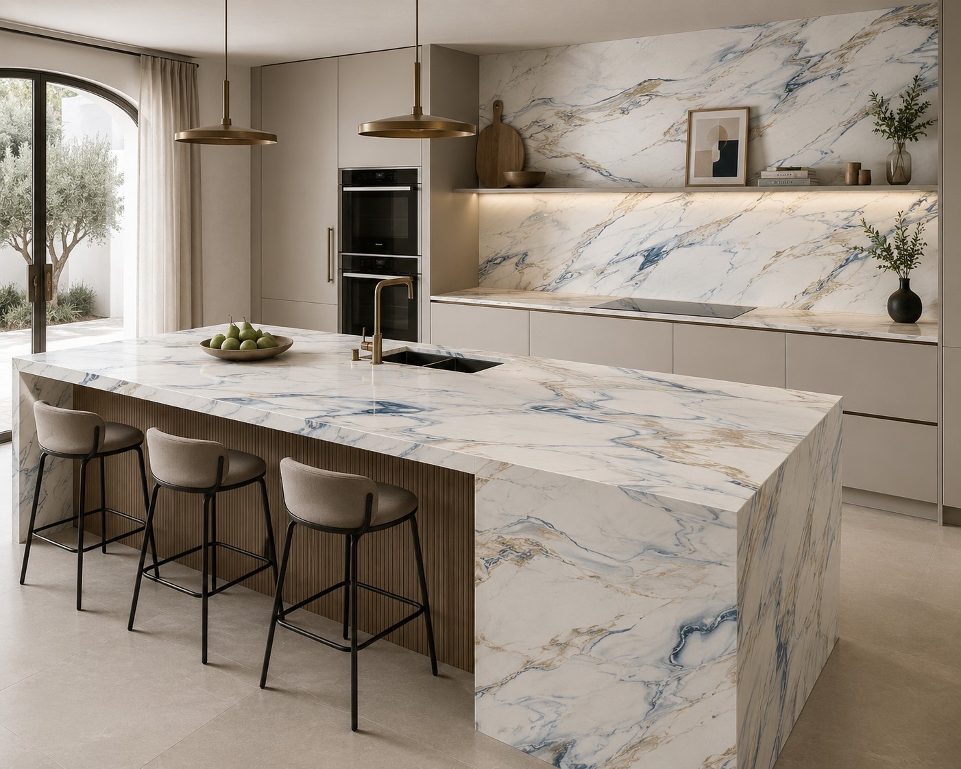 Réalisation n°1 du plan de travail Vasto Laguna en Resine Corian