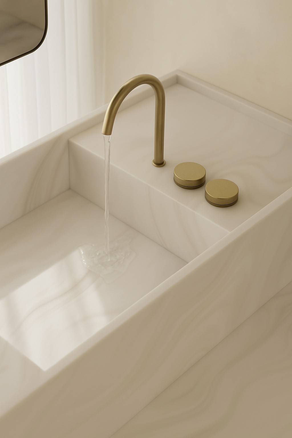 Réalisation n°2 du plan de travail White Onyx en Resine Corian