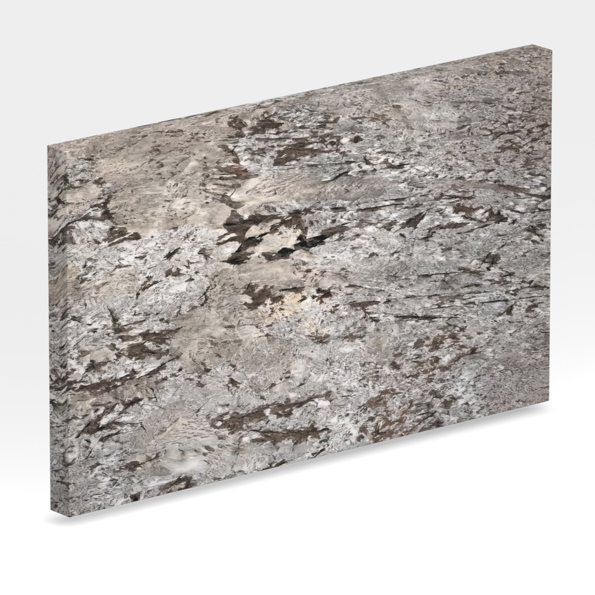 Rendu 3D de la tranche du coloris Glacial Blue en Granit Sensa