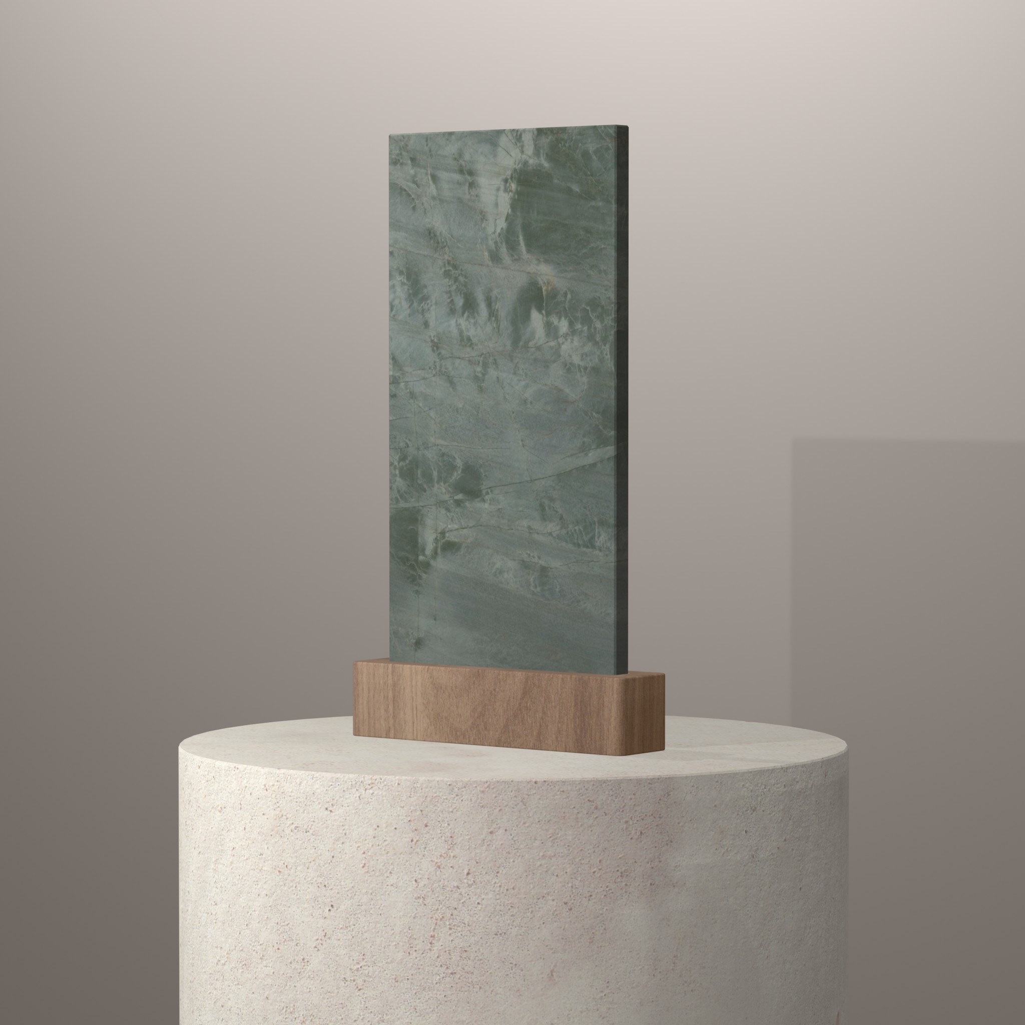 Rendu 3D du coloris Itara en Granit Sensa sur piédestal