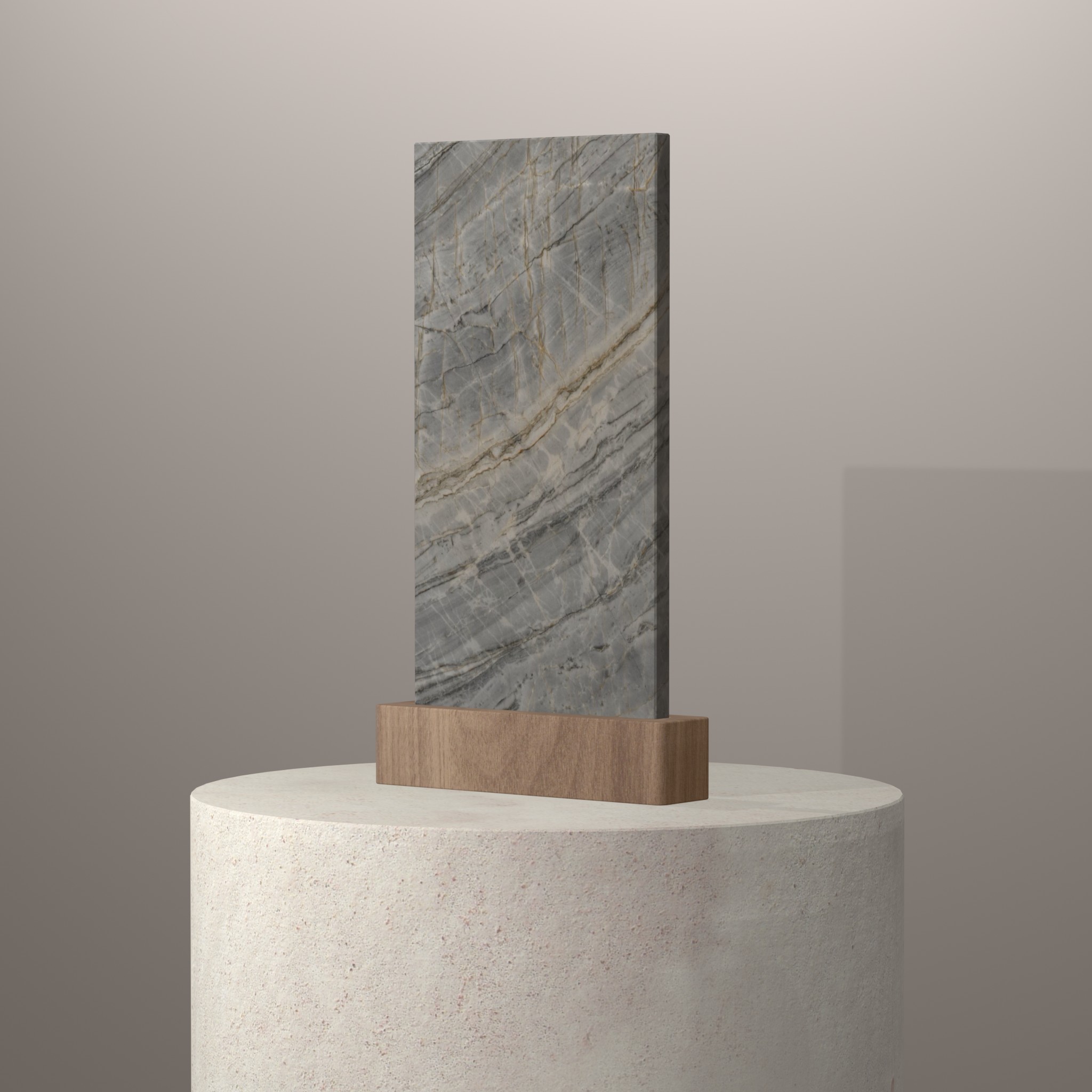 Rendu 3D du coloris Marau en Granit Sensa sur piédestal