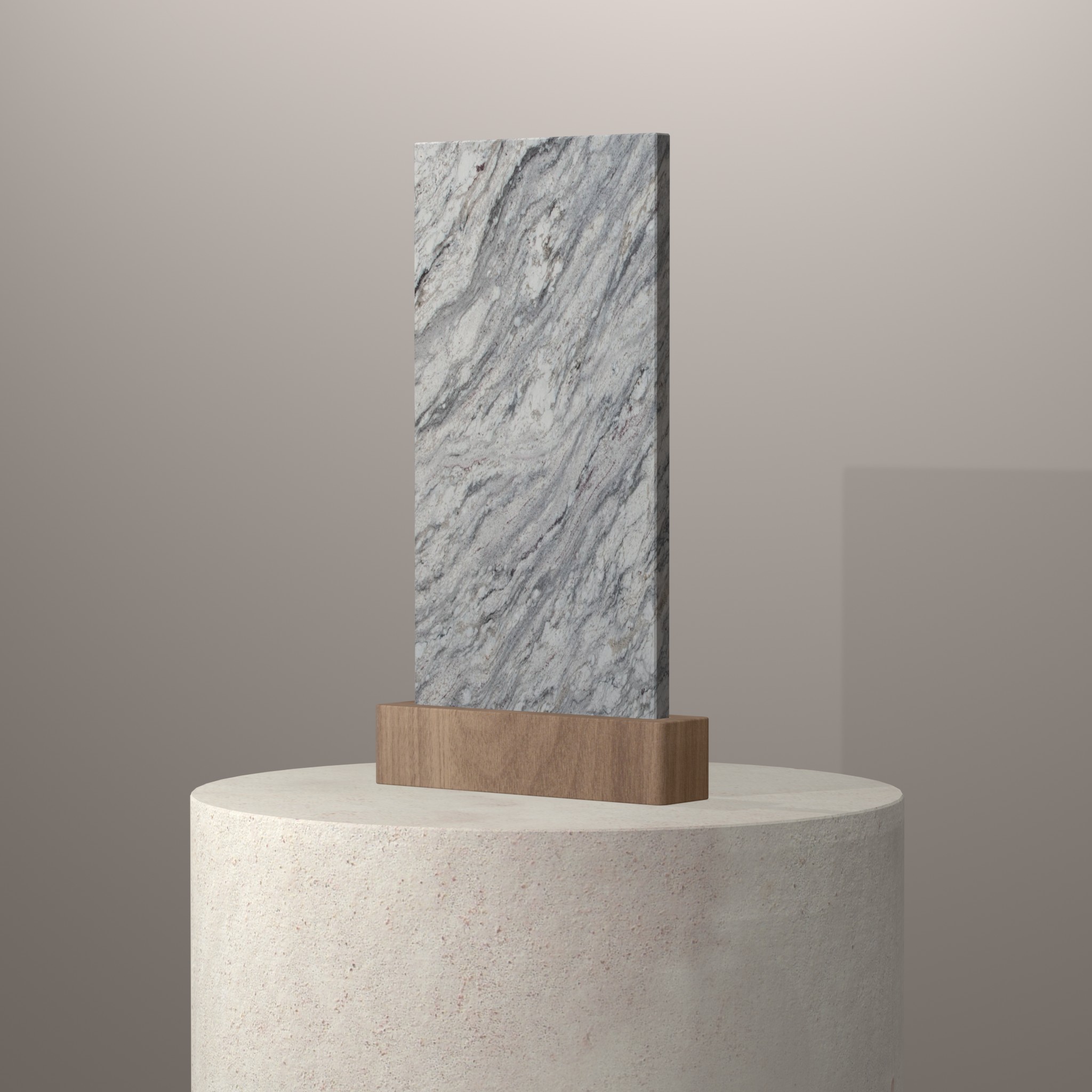 Rendu 3D du coloris Sant Angelo en Granit Sensa sur piédestal