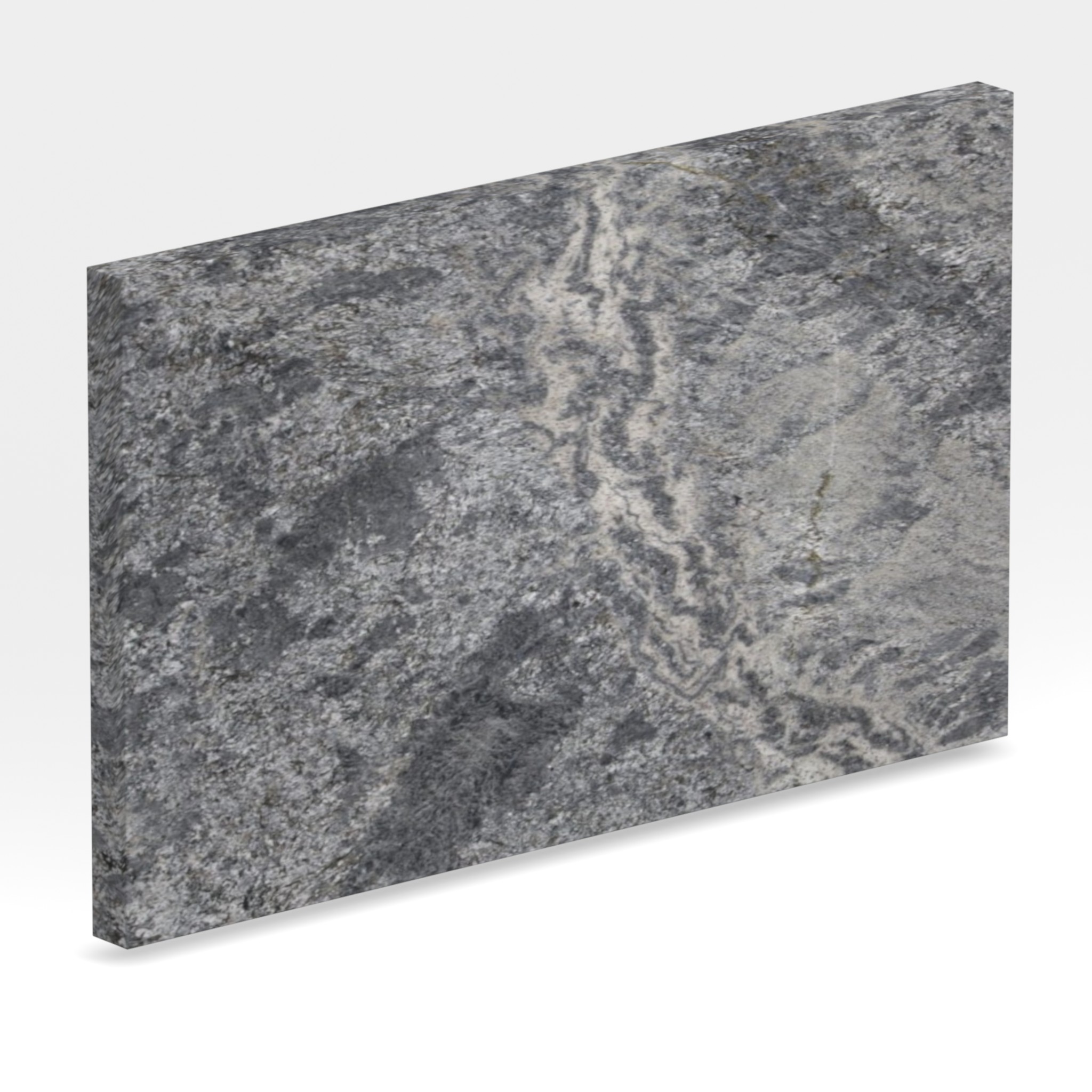 Rendu 3D de la tranche du coloris Azul Aran en Granit