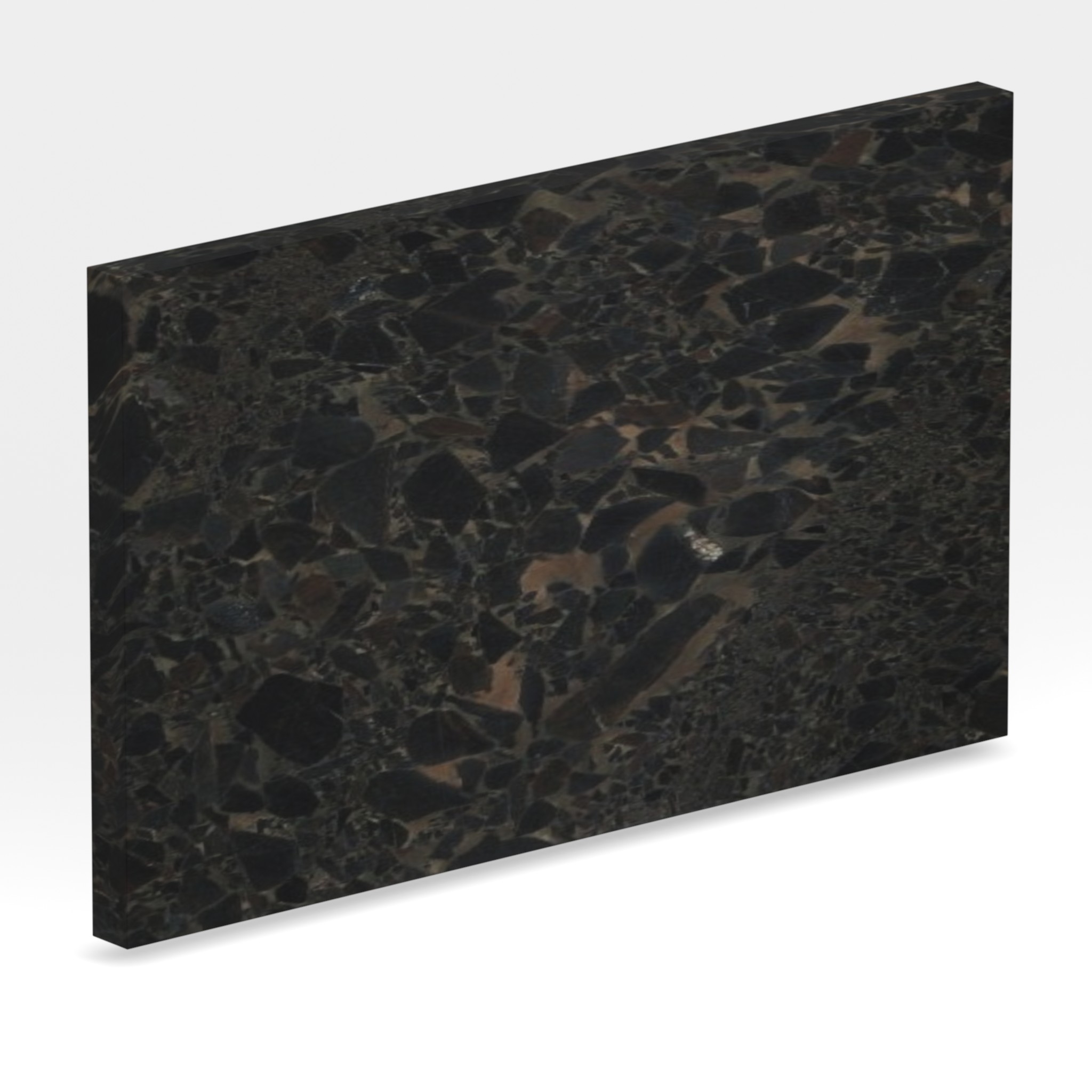 Rendu 3D de la tranche du coloris Black Beauty en Granit