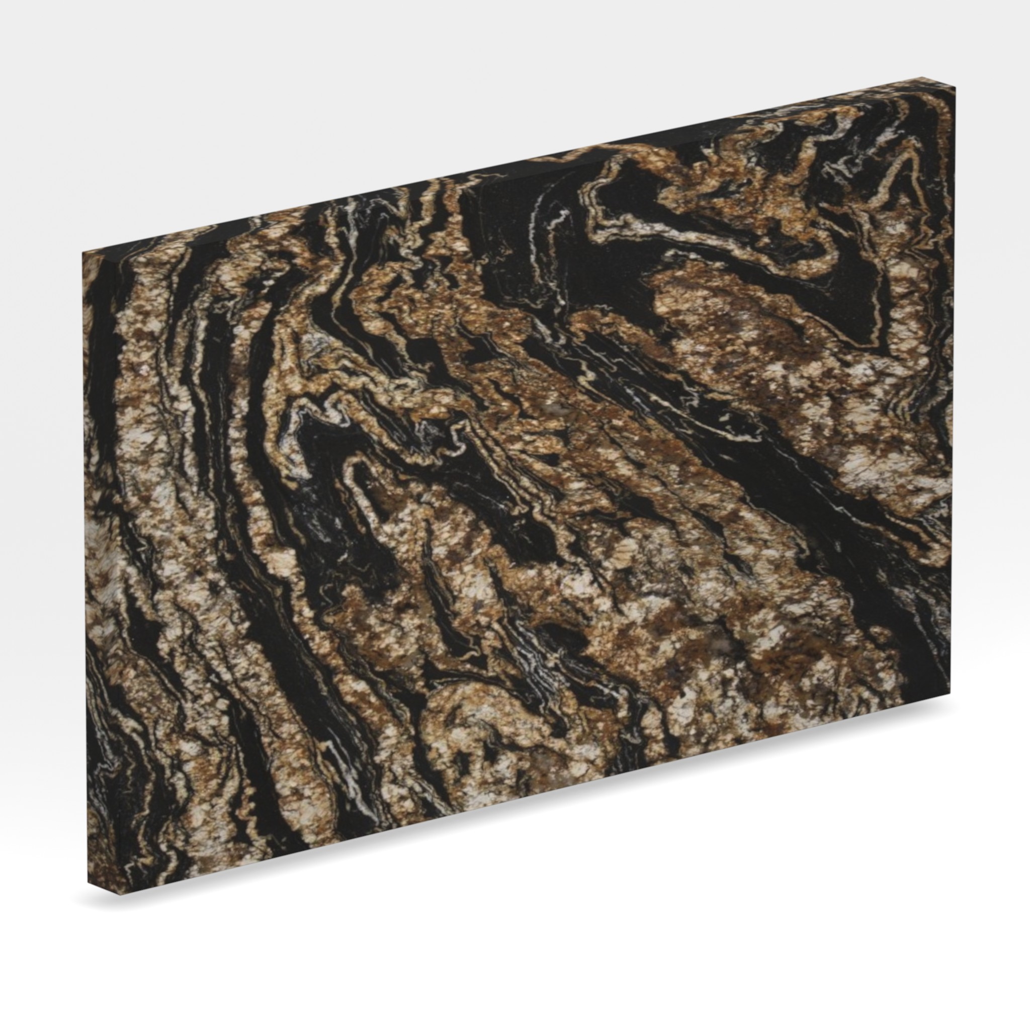 Rendu 3D de la tranche du coloris Black Fusion en Granit
