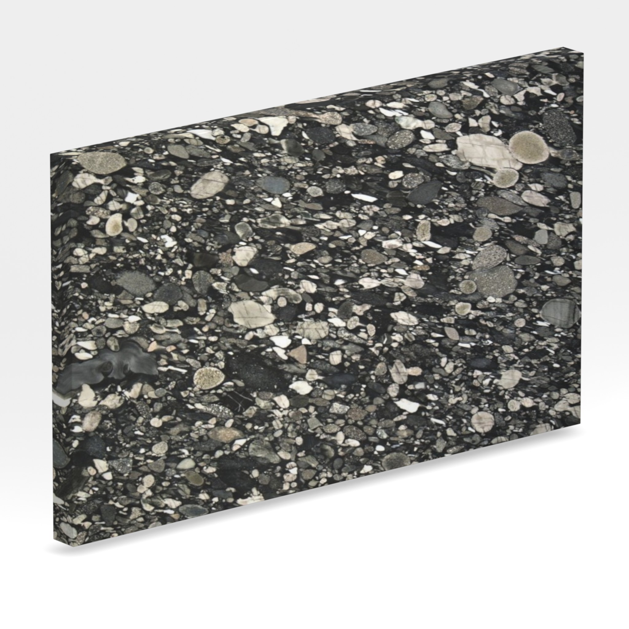 Rendu 3D de la tranche du coloris Marinace Black en Granit