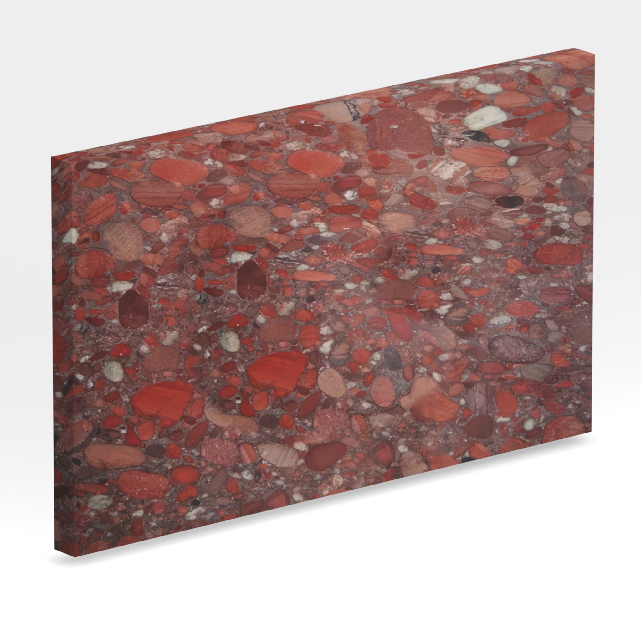 Rendu 3D de la tranche du coloris Marinace Red en Granit