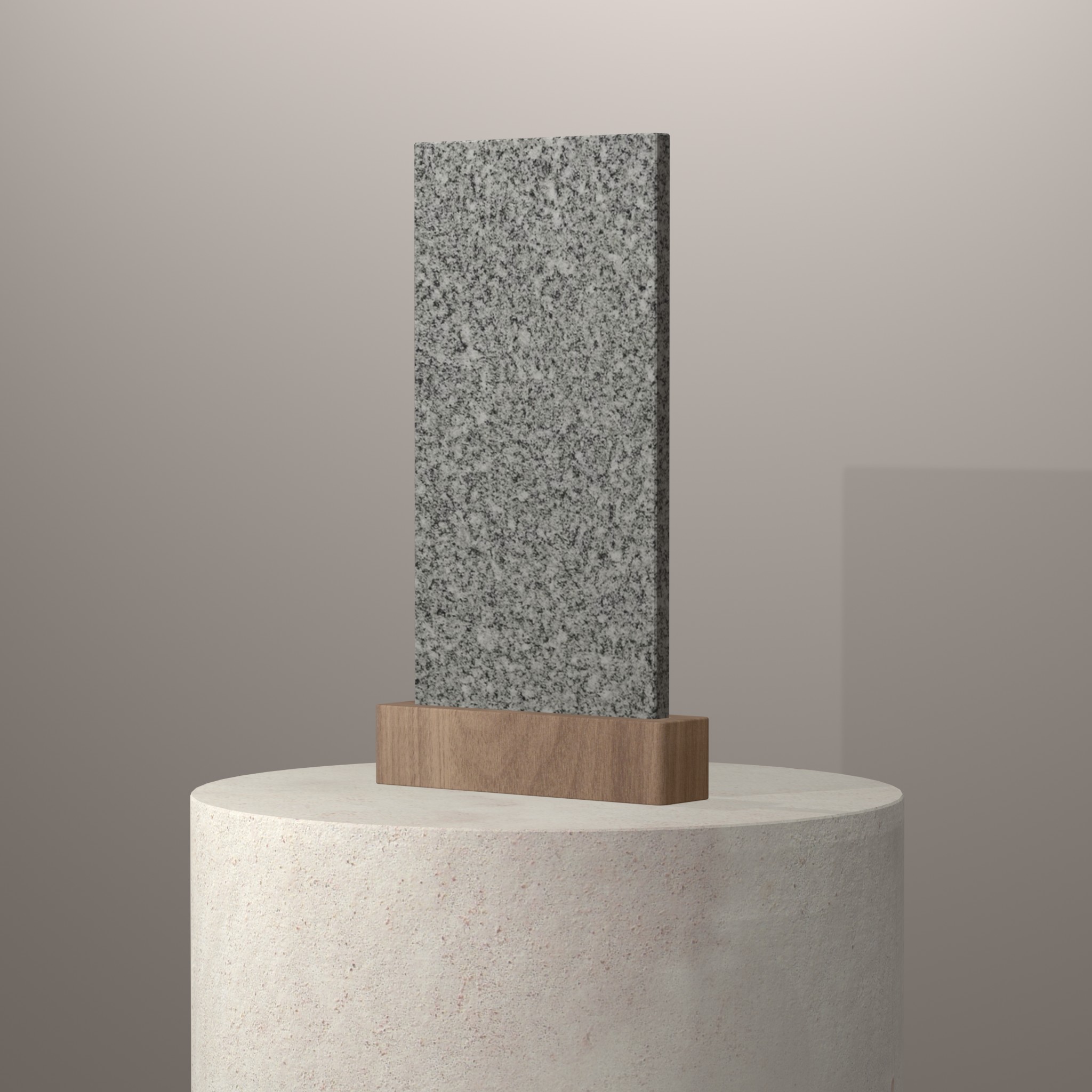 Rendu 3D du coloris Pedras Salgadas en Granit sur piédestal
