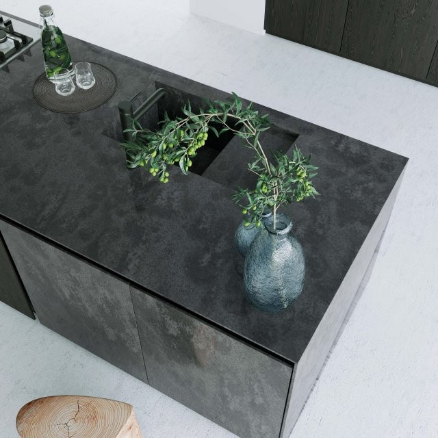 Réalisation n°2 du plan de travail Mystic Grey en Granit