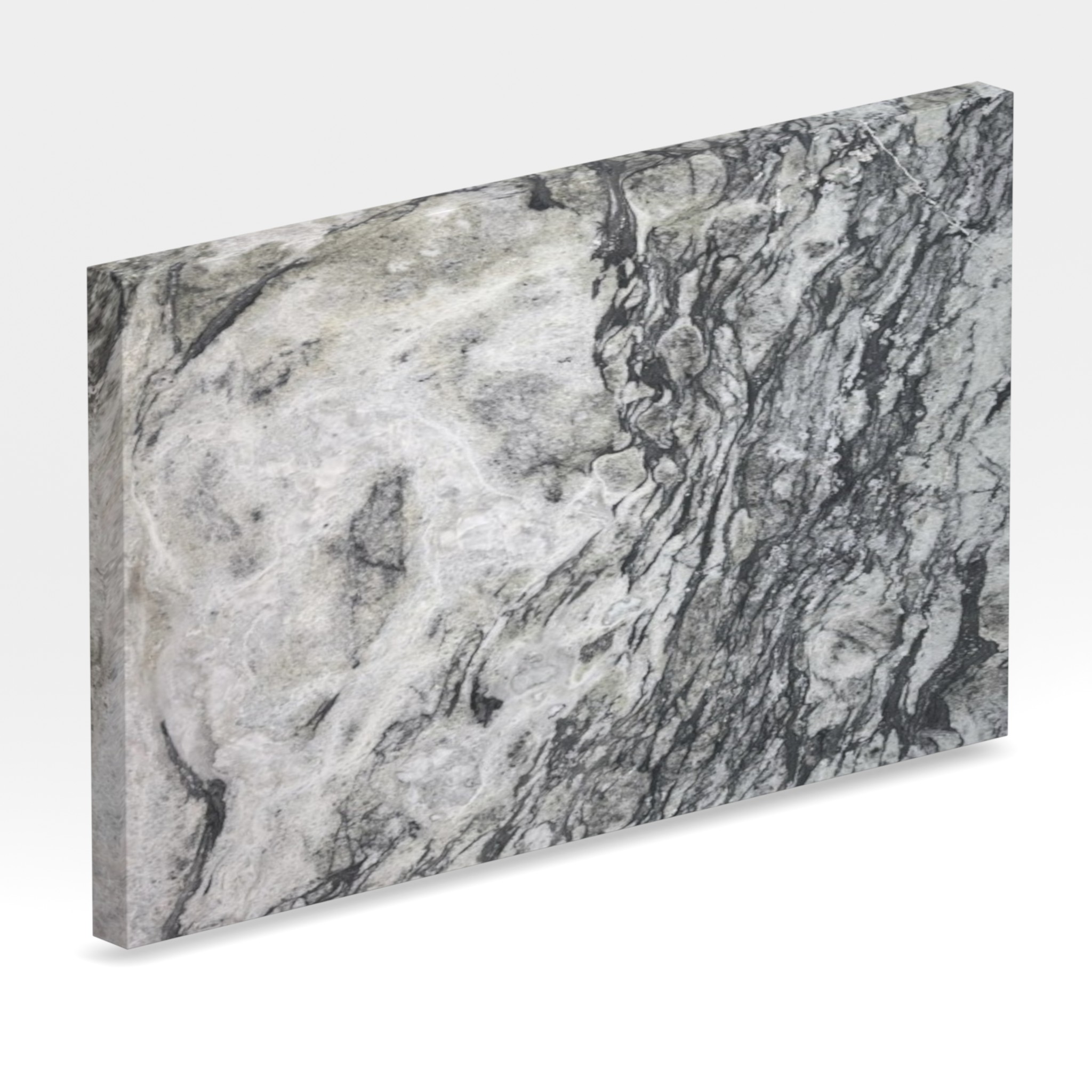 Rendu 3D de la tranche du coloris Lunar White en Marbre Texta