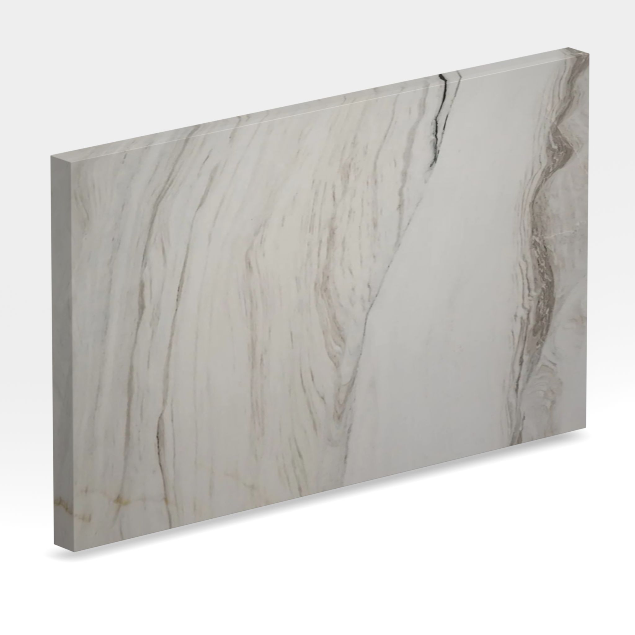 Rendu 3D de la tranche du coloris Blanc Lasa en Marbre