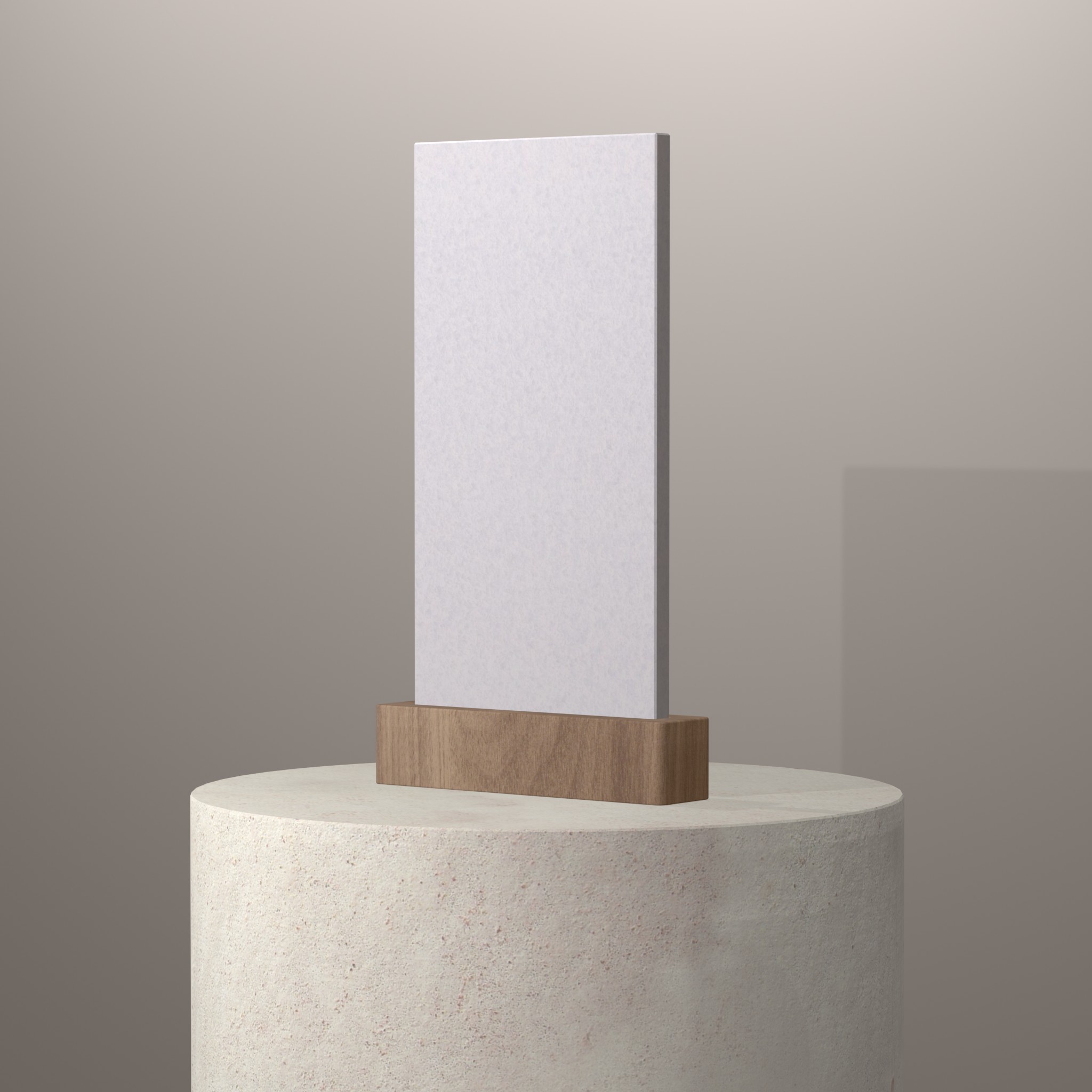 Rendu 3D du coloris Blanc Thassos en Marbre sur piédestal