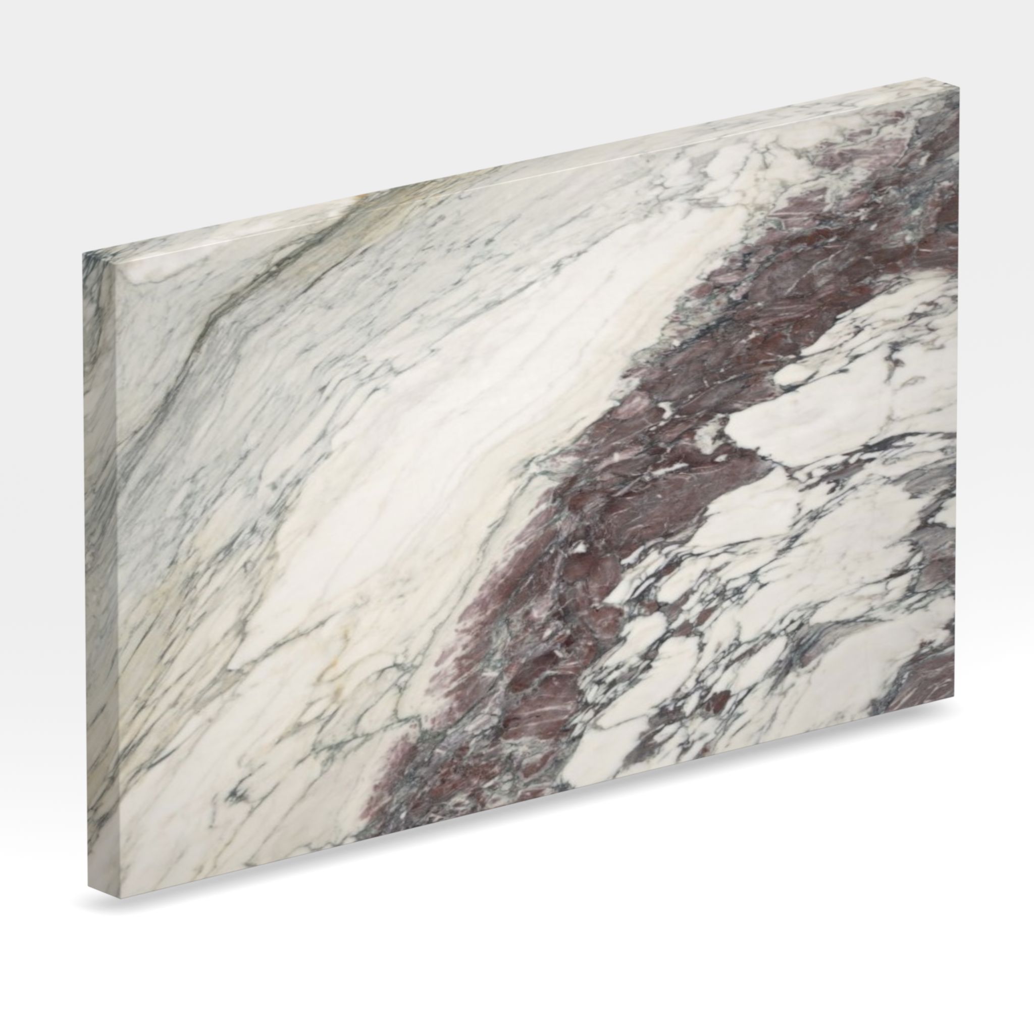 Rendu 3D de la tranche du coloris Breccia Capraia en Marbre