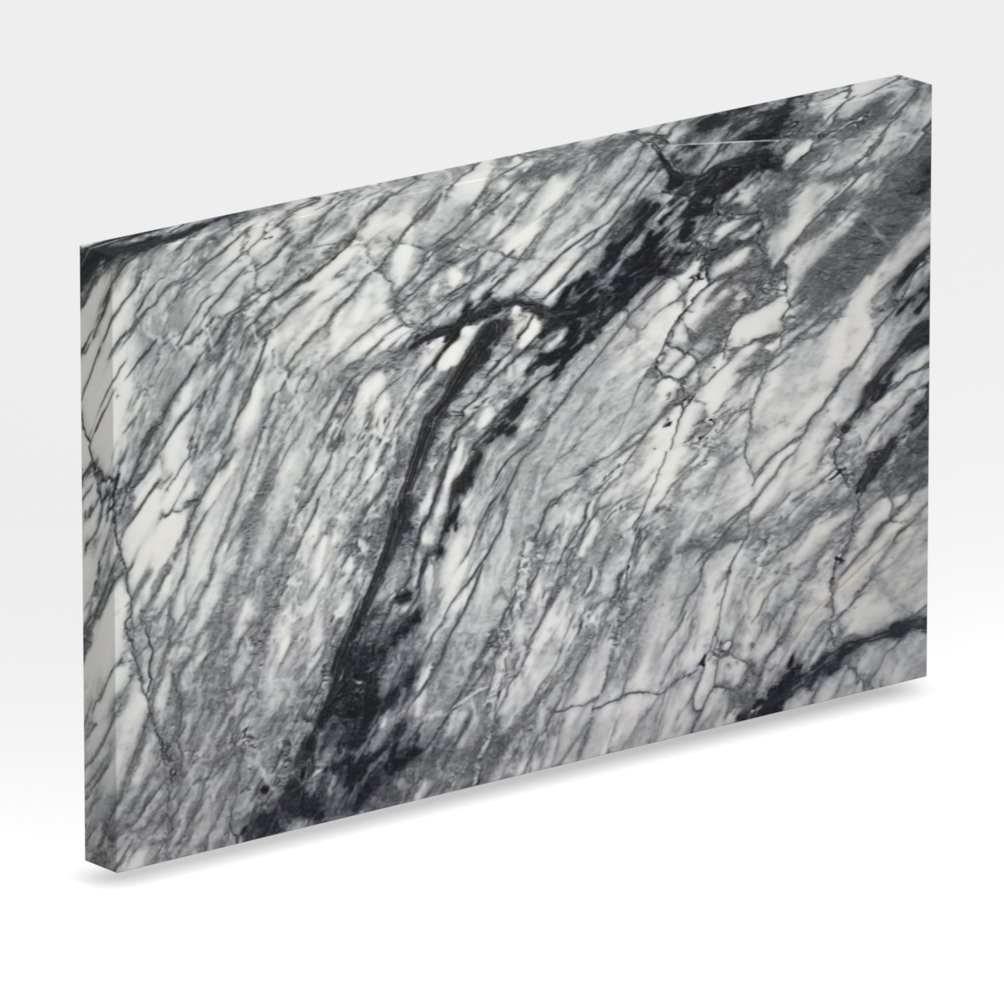 Rendu 3D de la tranche du coloris Calacatta Black en Marbre