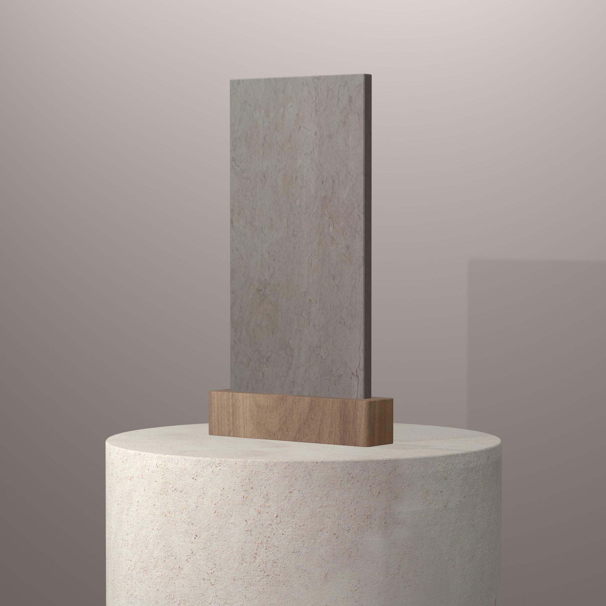 Rendu 3D du coloris Creme Bizâncio en Marbre sur piédestal