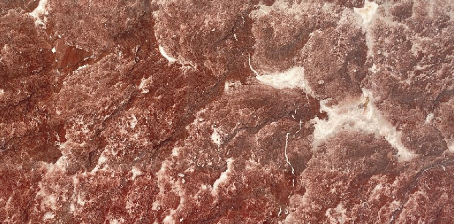 Épaisseur et finition de tranche du coloris Fleur Rouge en Marbre