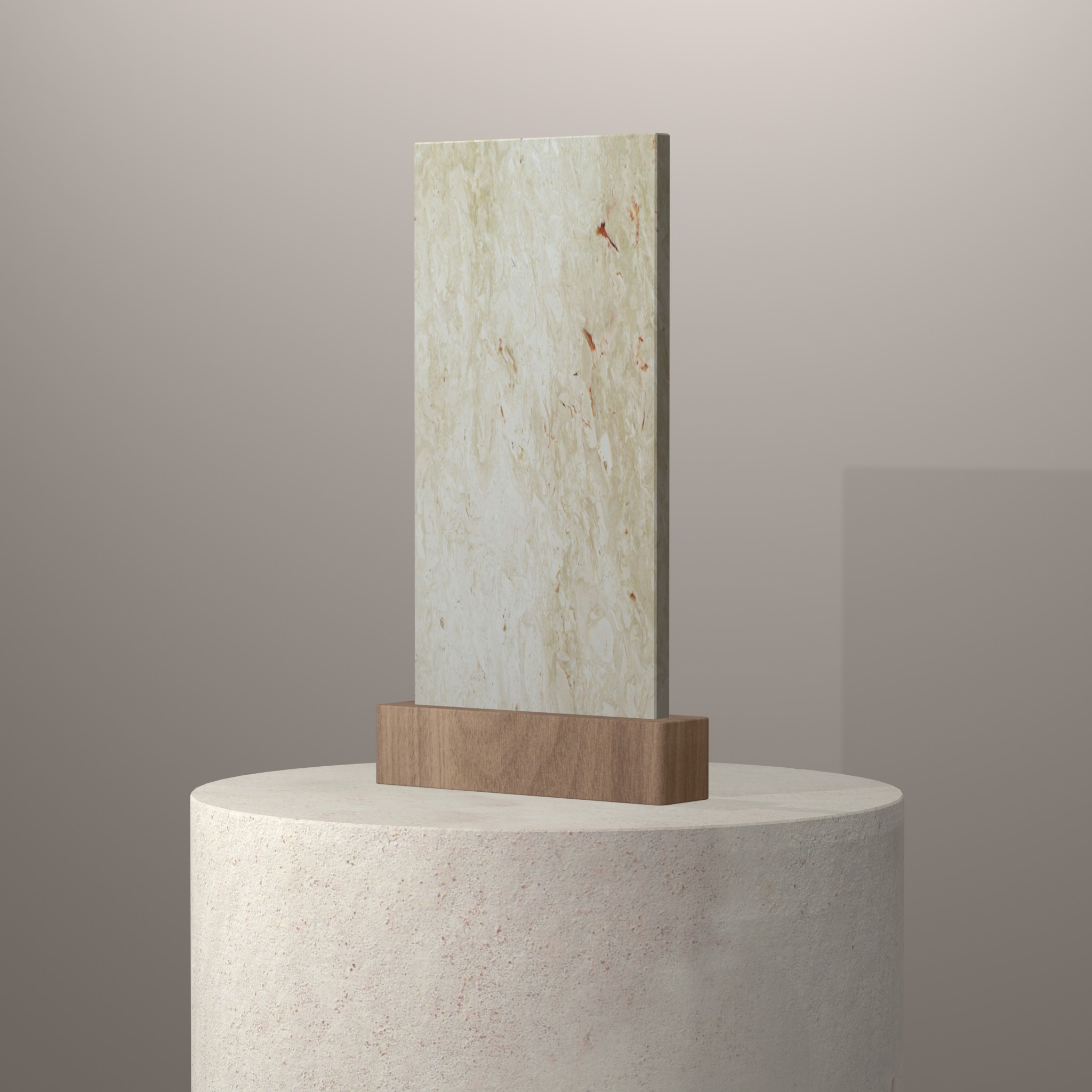 Rendu 3D du coloris Lioz Svevo en Marbre sur piédestal