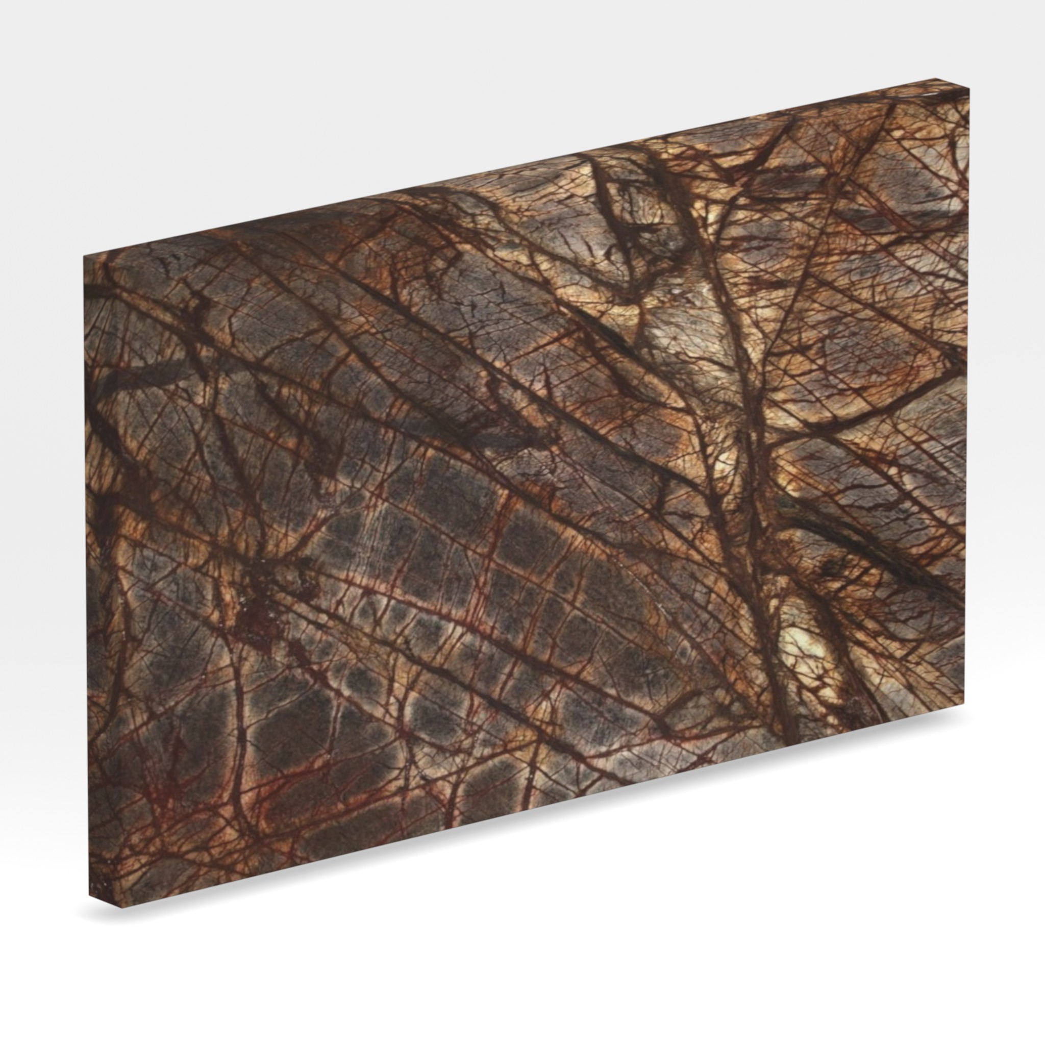 Rendu 3D de la tranche du coloris Rain Forest Brown en Marbre