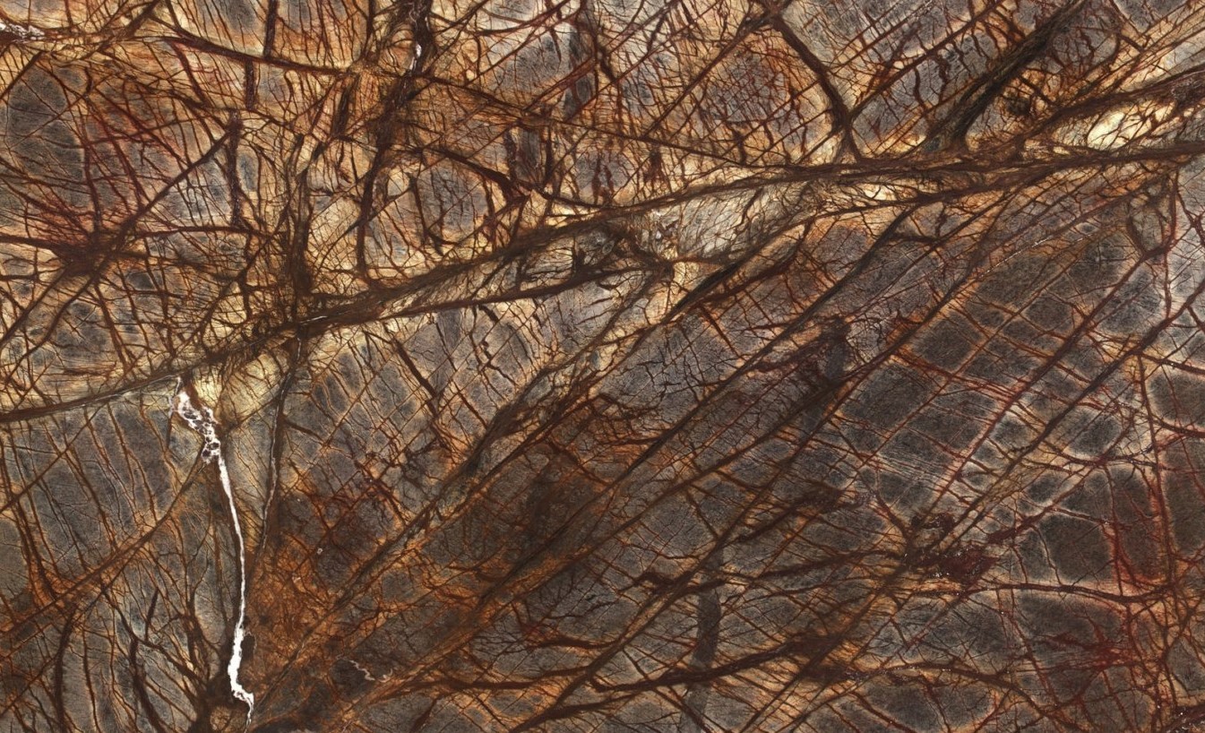 Épaisseur et finition de tranche du coloris Rain Forest Brown en Marbre