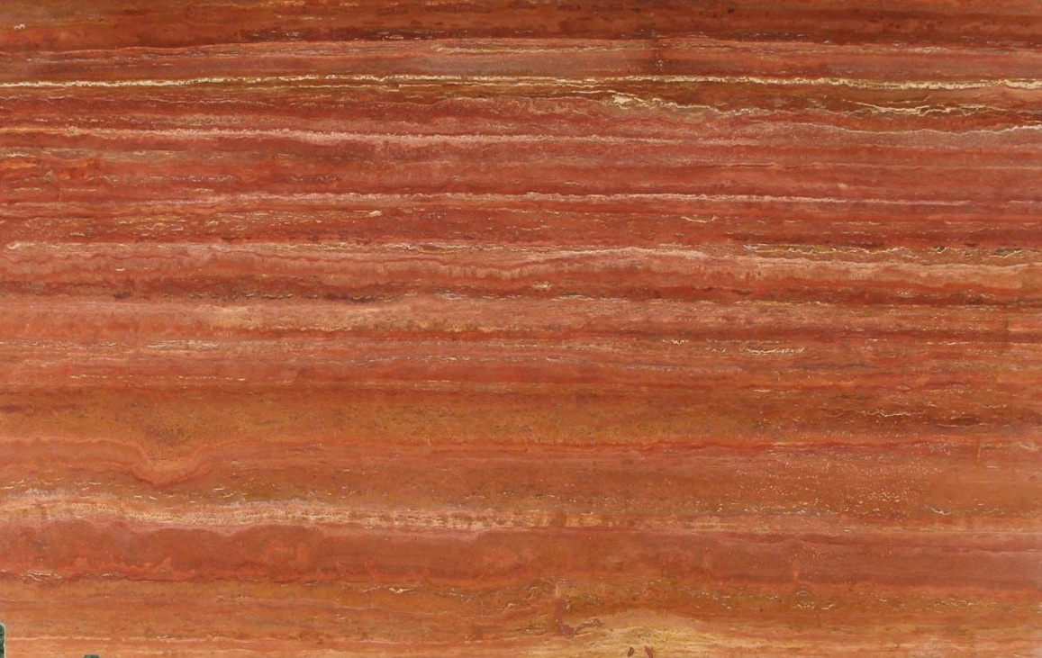 Épaisseur et finition de tranche du coloris Red Travertino | Resine transparente ou couleur en Marbre