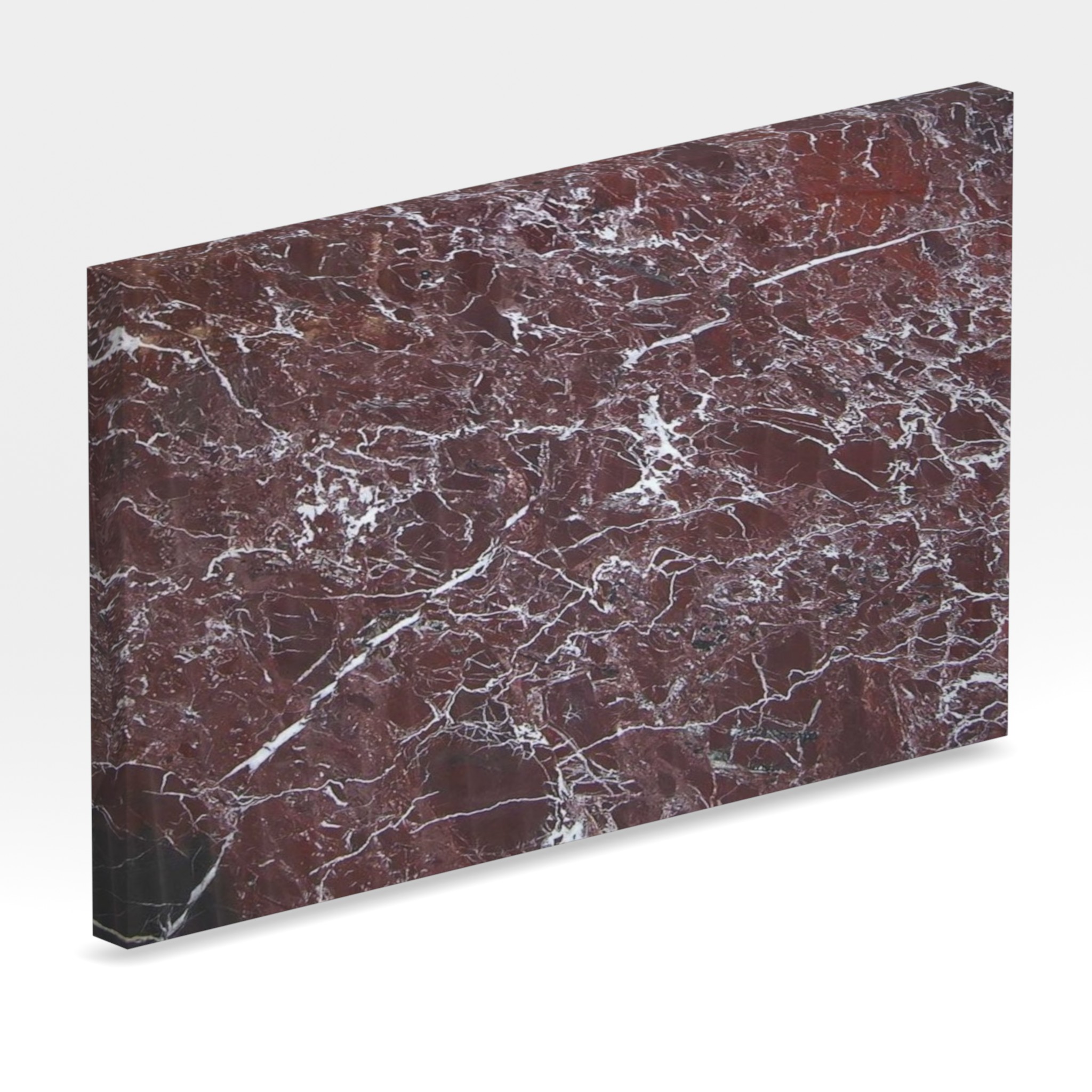 Rendu 3D de la tranche du coloris Rosso Lepanto en Marbre