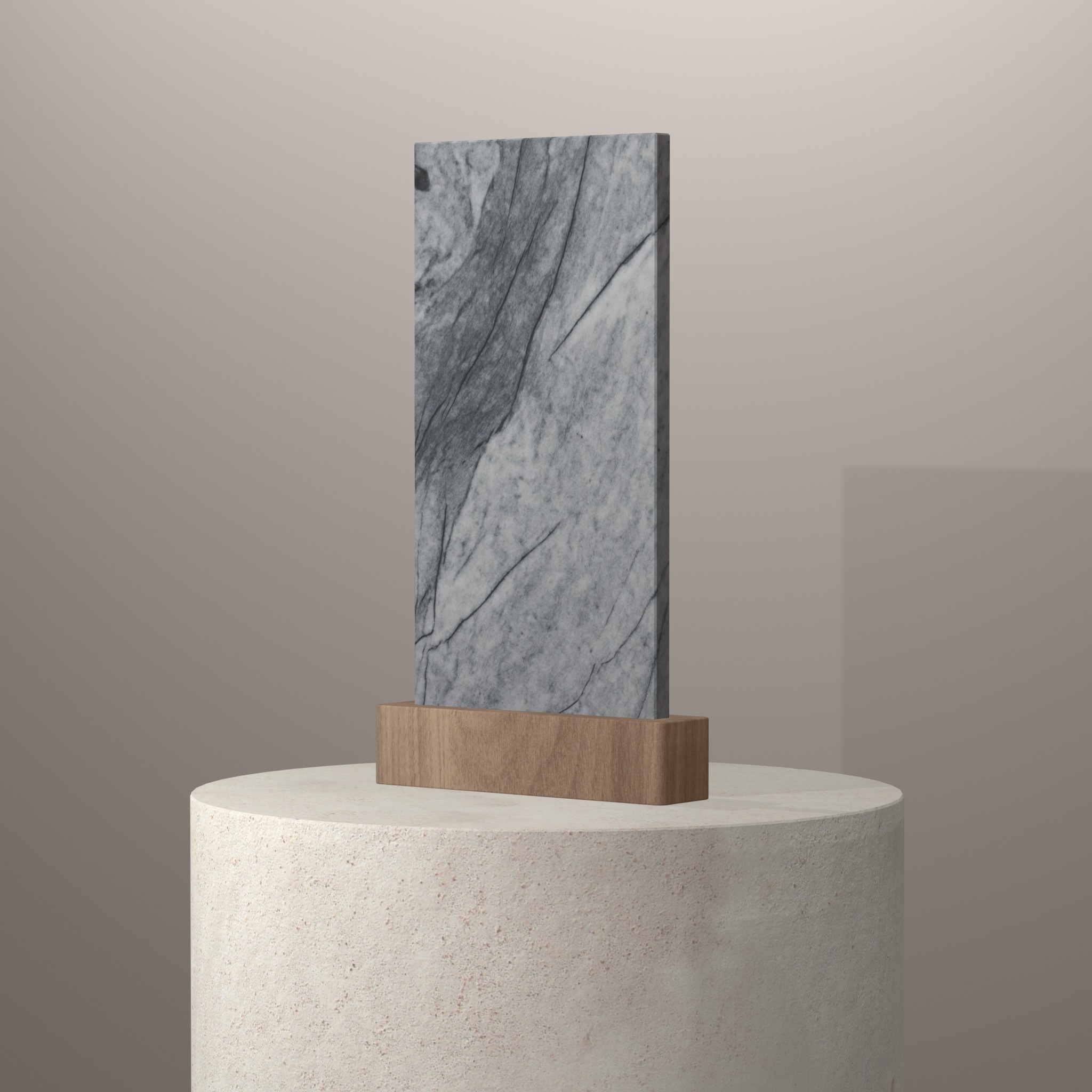 Rendu 3D du coloris Ruivina Clair en Marbre sur piédestal