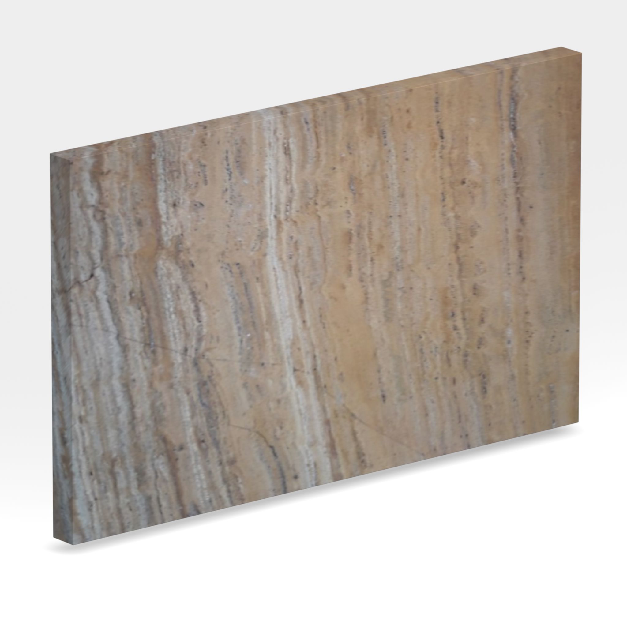 Rendu 3D de la tranche du coloris Travertino Dourado | Resine transparente ou couleur en Marbre