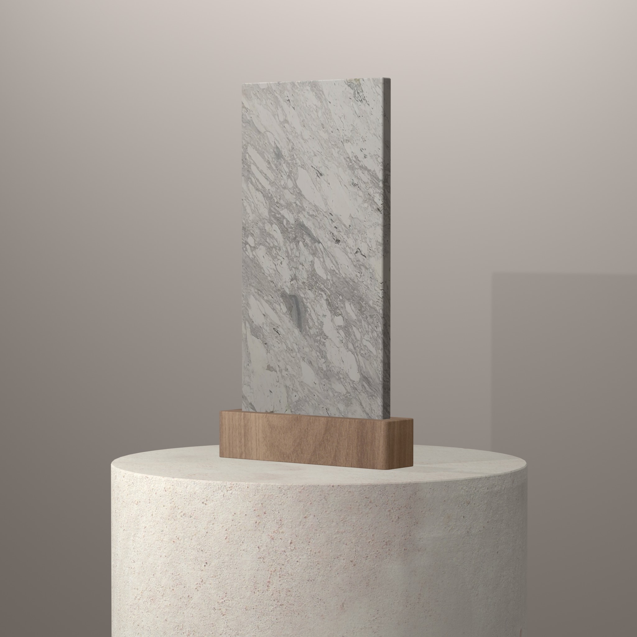 Rendu 3D du coloris Volakas en Marbre sur piédestal