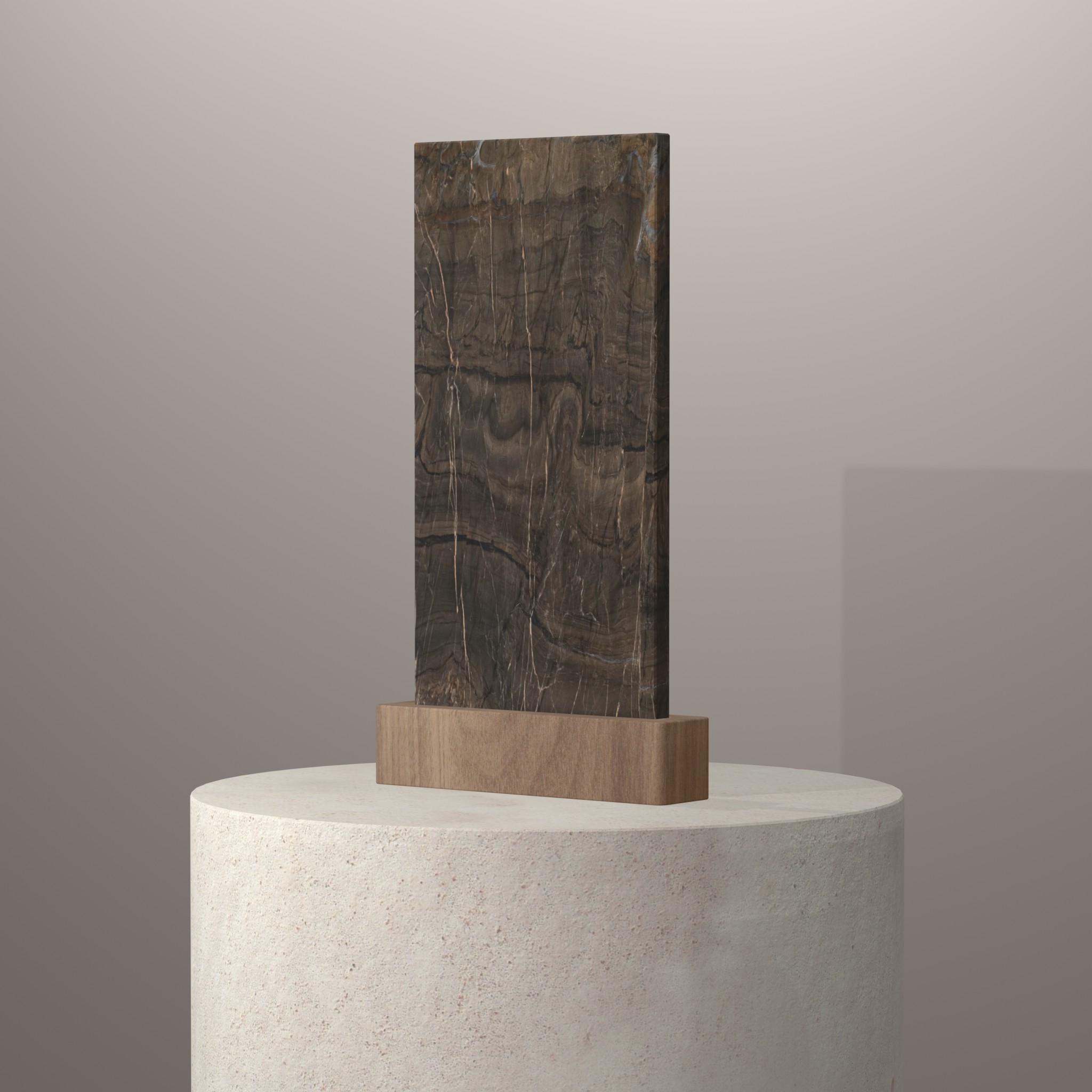 Rendu 3D du coloris Nahoa en Quartzite Sensa sur piédestal