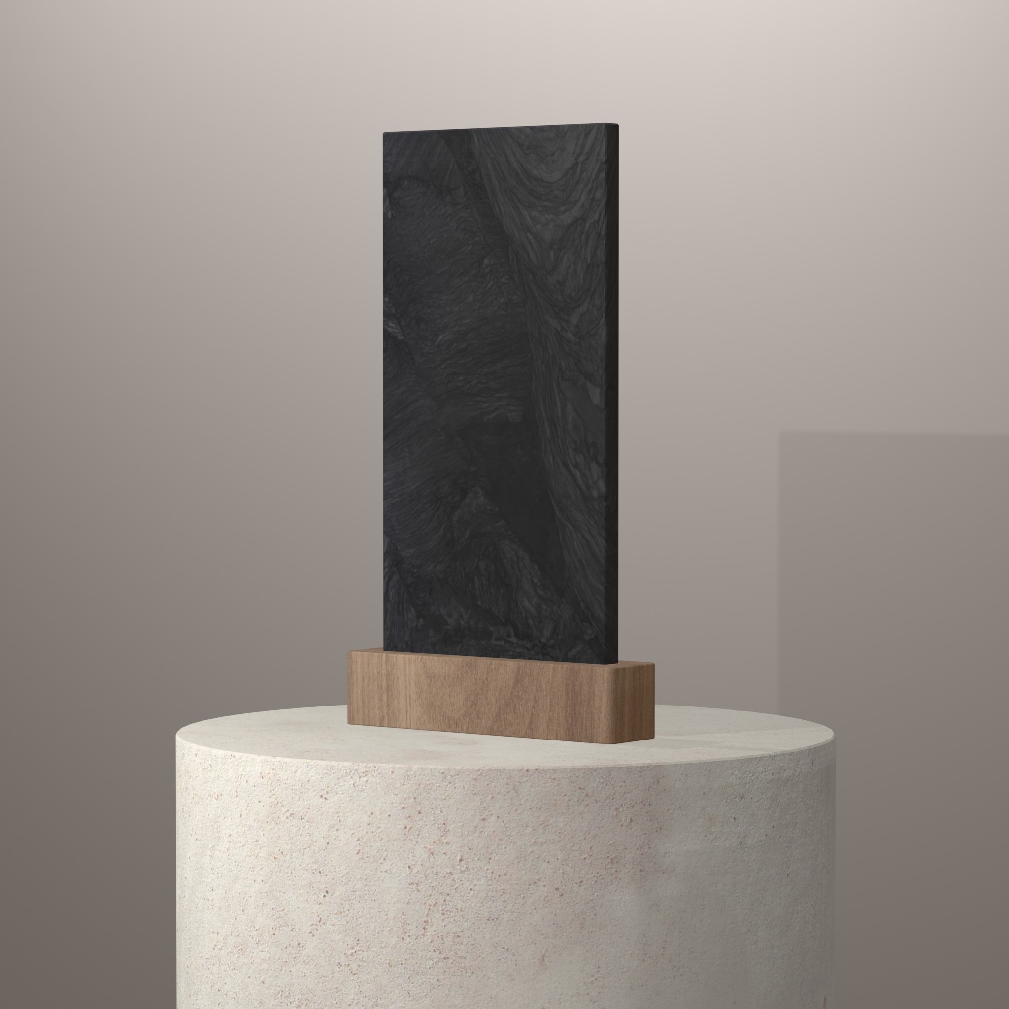 Rendu 3D du coloris Nilo en Quartzite Sensa sur piédestal