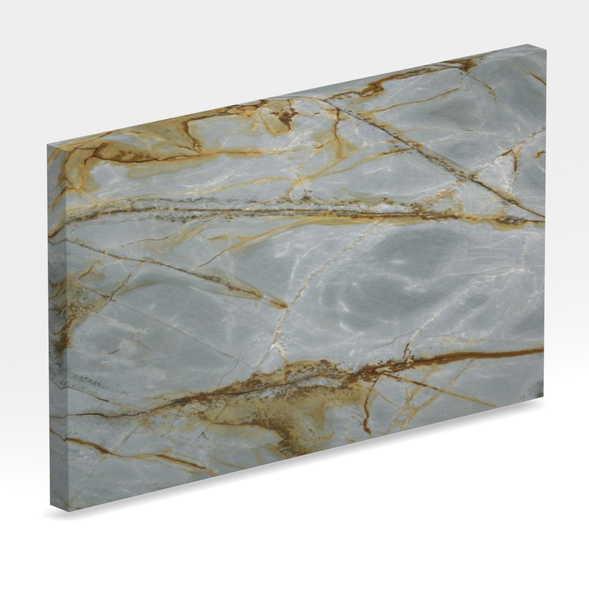 Rendu 3D de la tranche du coloris Blue Roma en Quartzite Texta