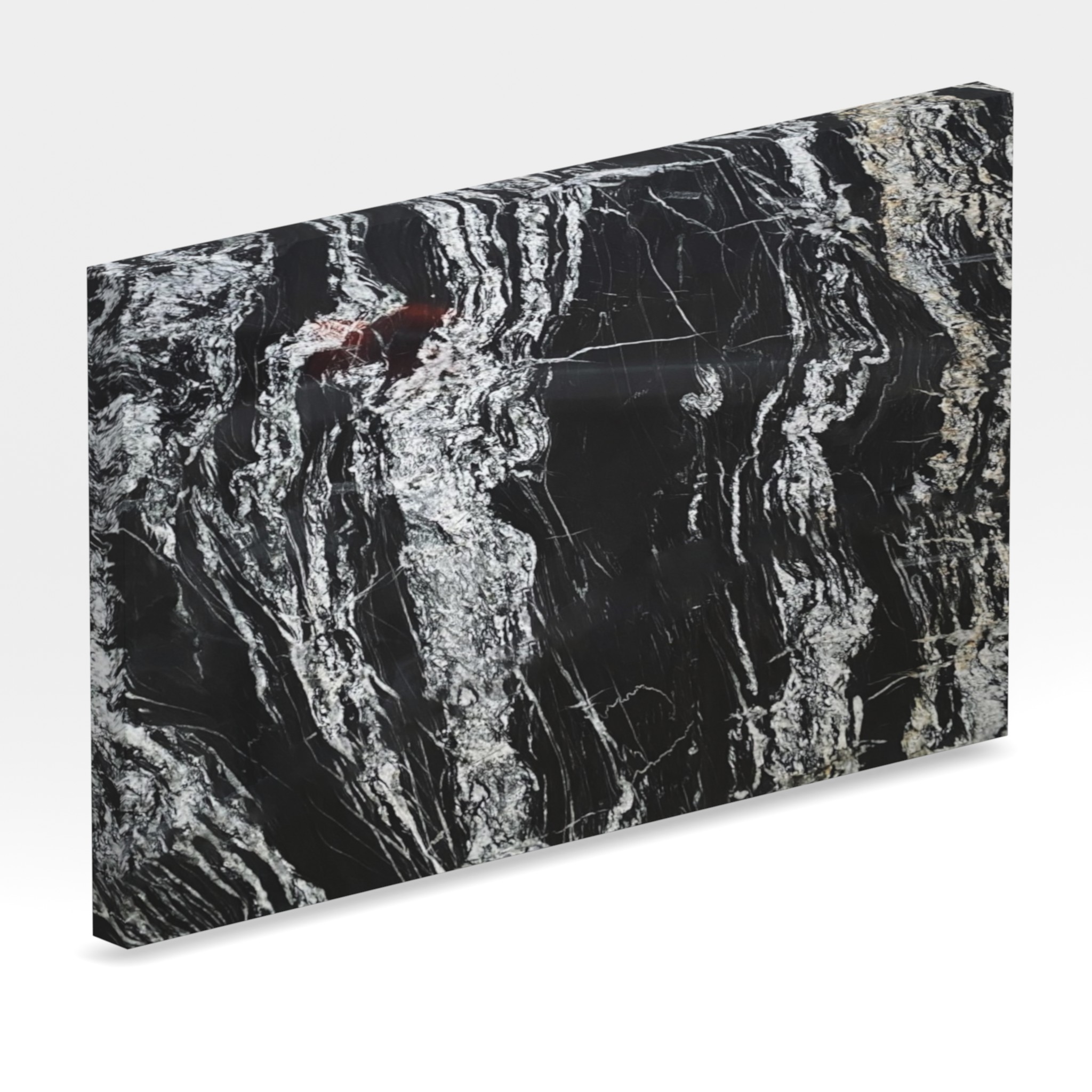 Rendu 3D de la tranche du coloris Electric Black en Quartzite Texta